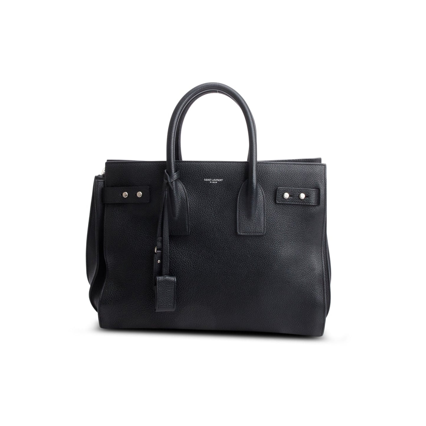 Saint Laurent Black Supple Grained Leather Small Sac de Jour