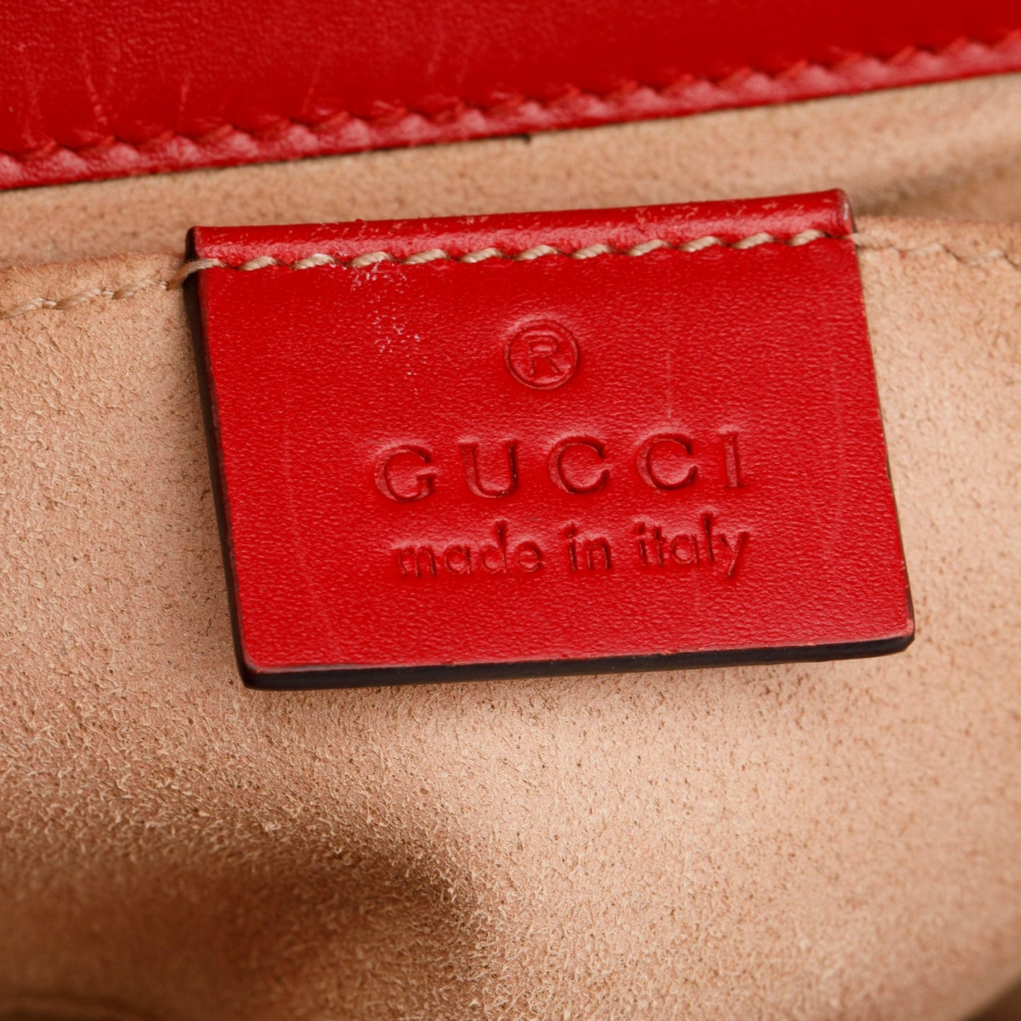 Gucci Red Leather Guccissima Small Padlock Shoulder Bag