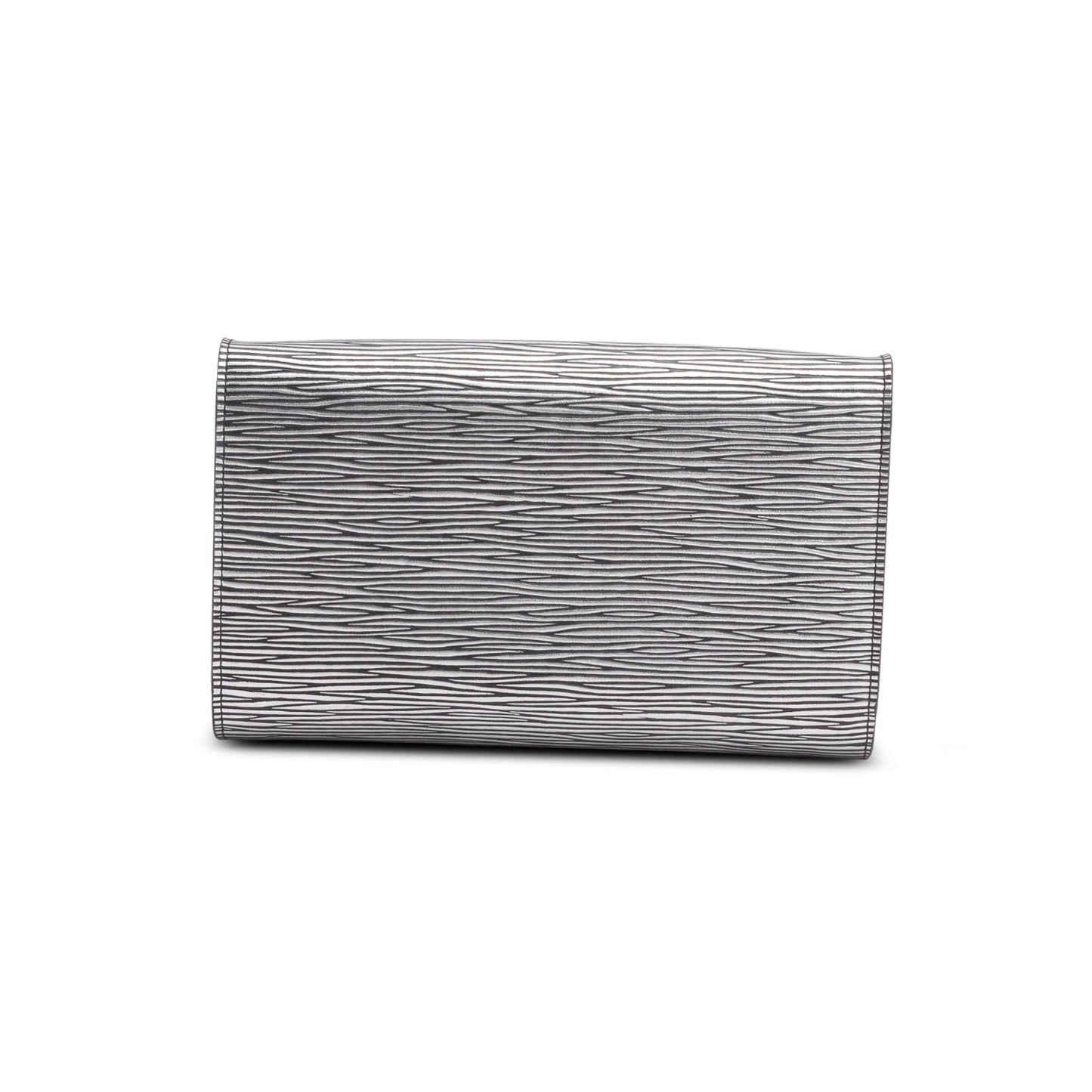 Louis Vuitton Silver Metallic Epi Leather Twist Chain Wallet