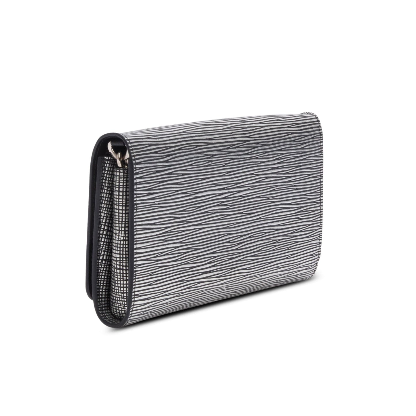 Louis Vuitton Silver Metallic Epi Leather Twist Chain Wallet