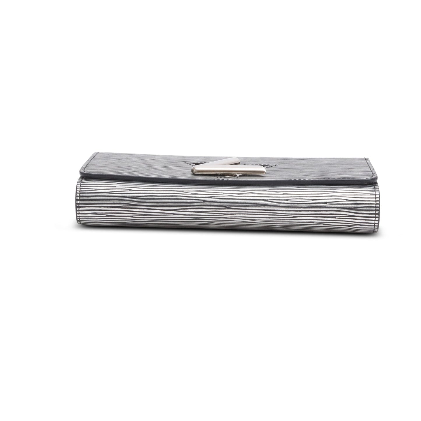 Louis Vuitton Silver Metallic Epi Leather Twist Chain Wallet