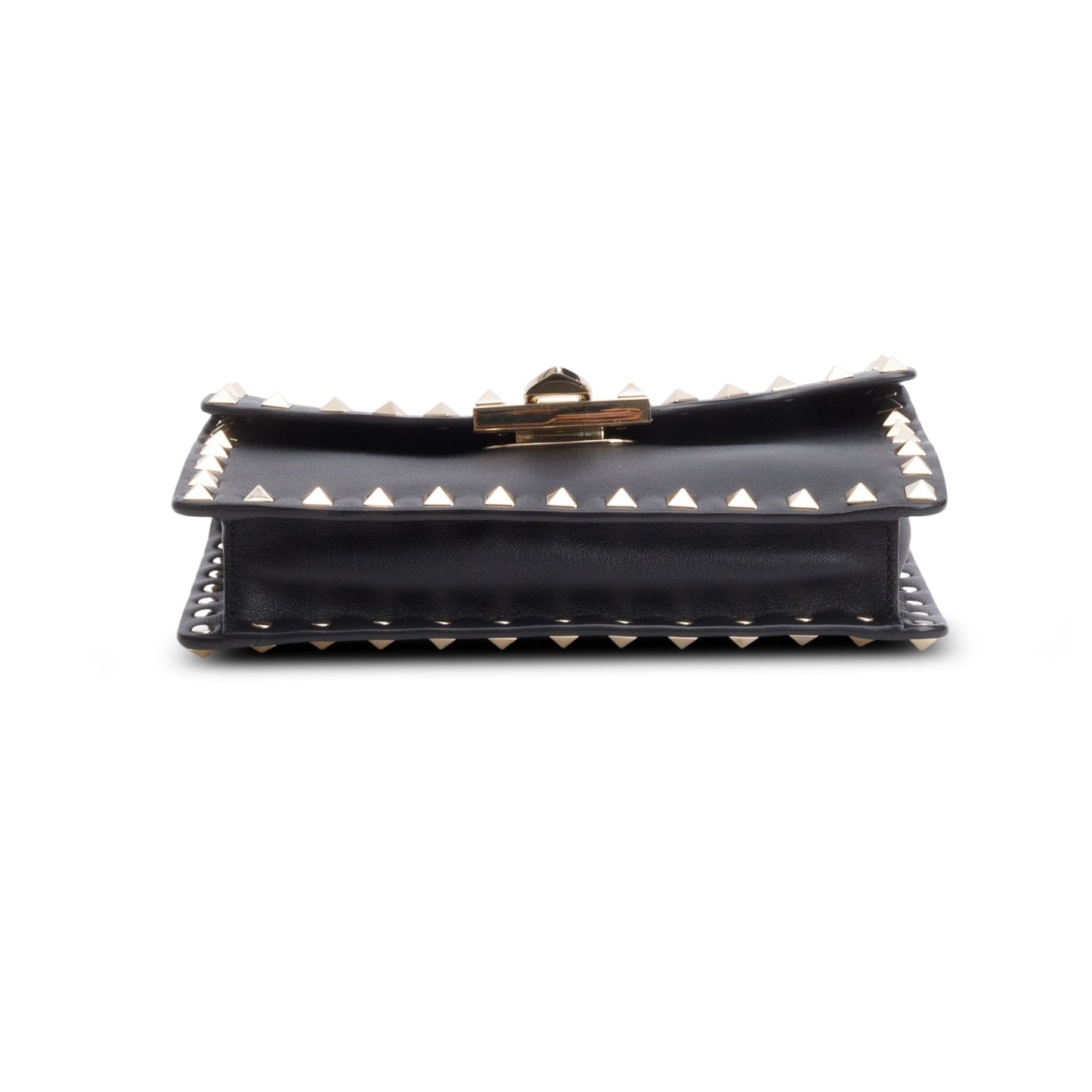 Valentino Black Vitello Calfskin Leather Rockstud Crossbody Bag