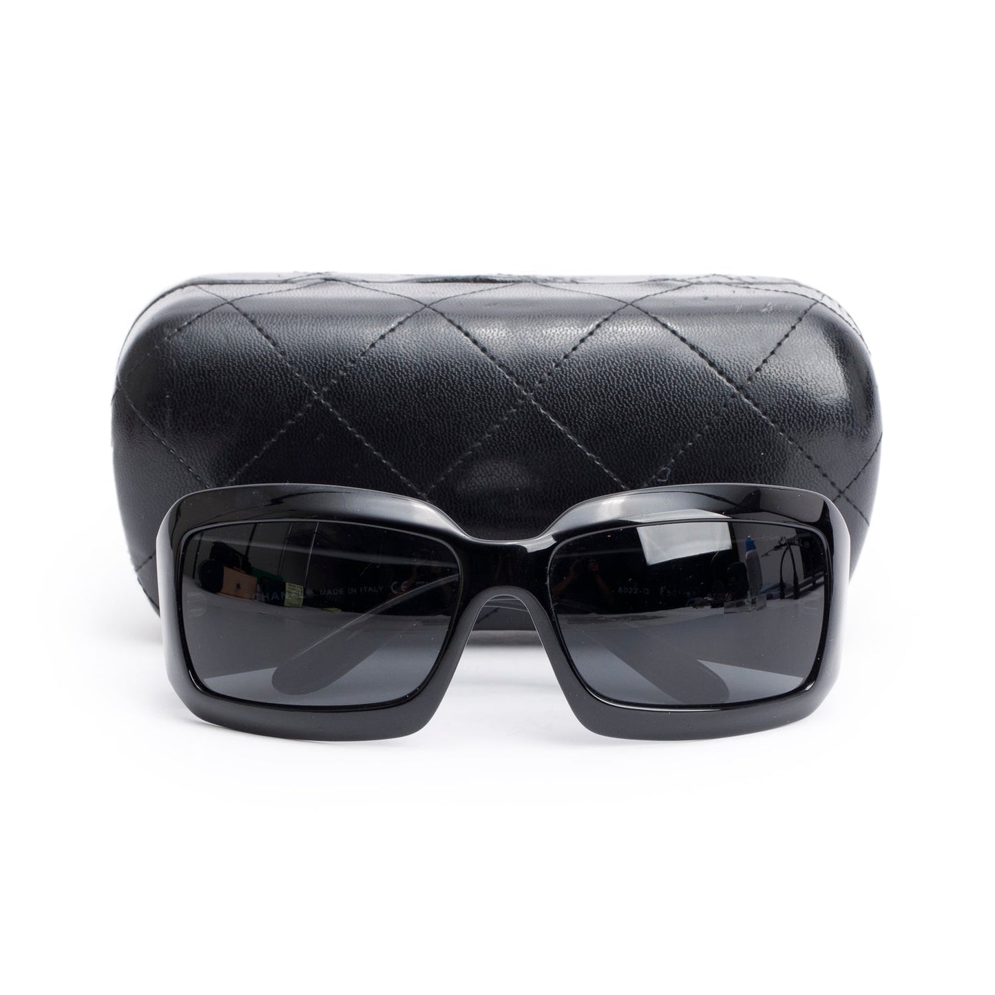 Chanel 6022-Q Black Acetate CC Logo Sunglasses