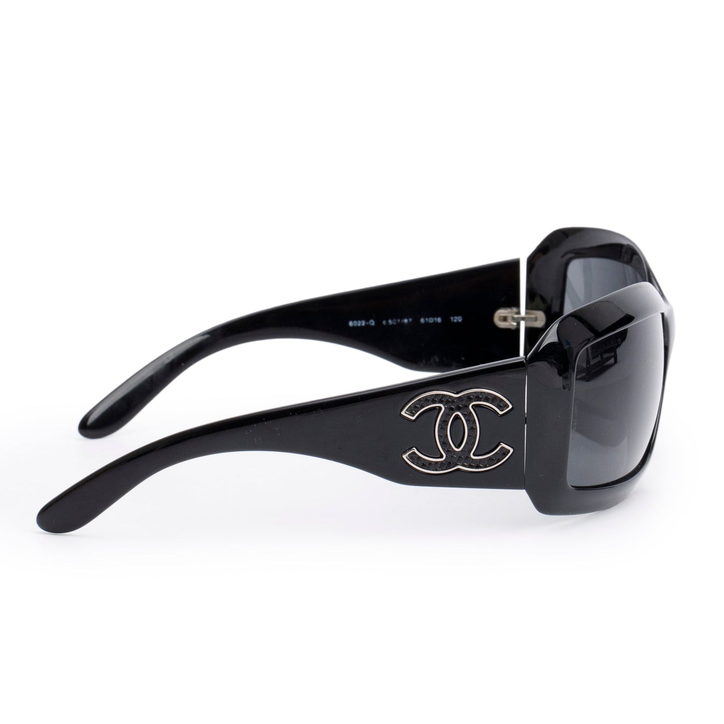 Chanel 6022-Q Black Acetate CC Logo Sunglasses