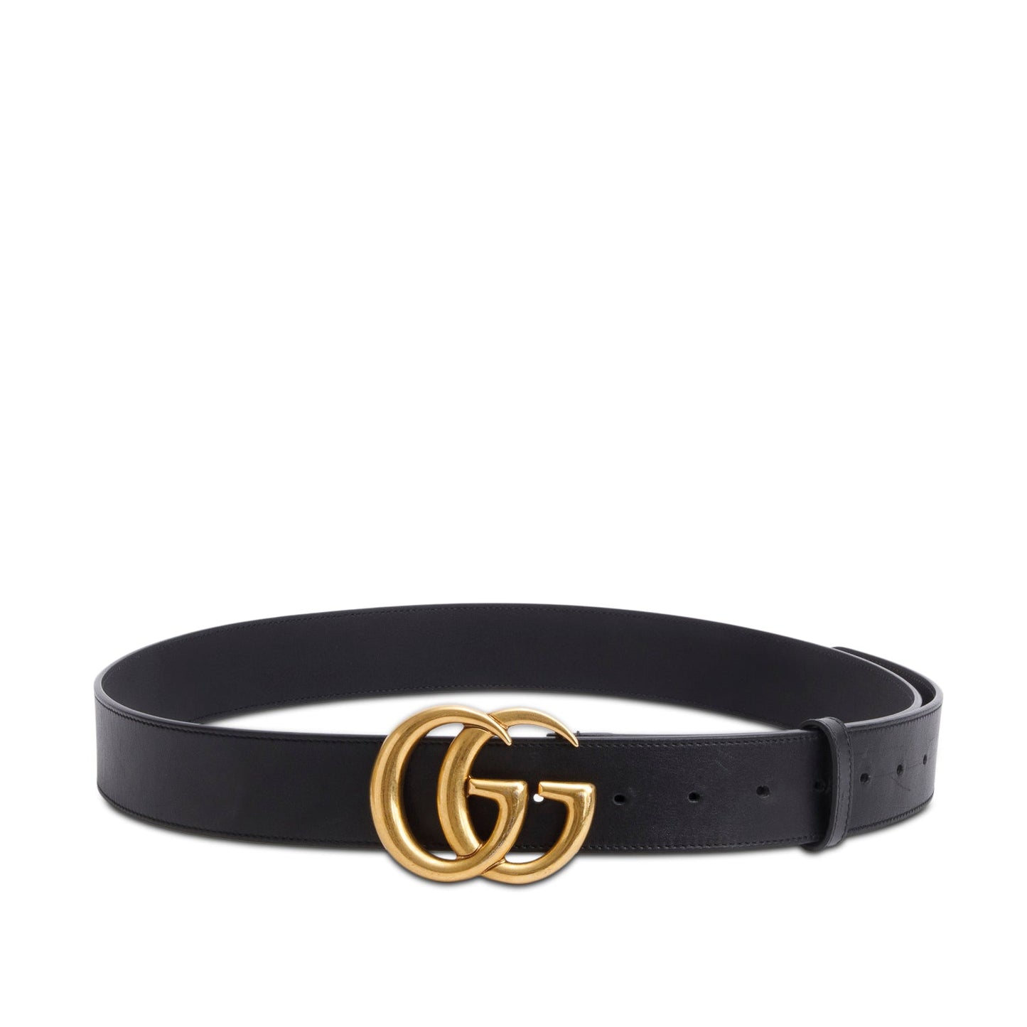 Gucci Black Leather GG Marmont Wide Belt 110 44