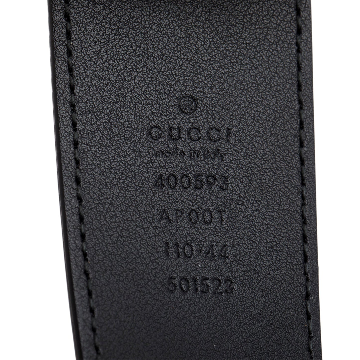 Gucci Black Leather GG Marmont Wide Belt 110 44
