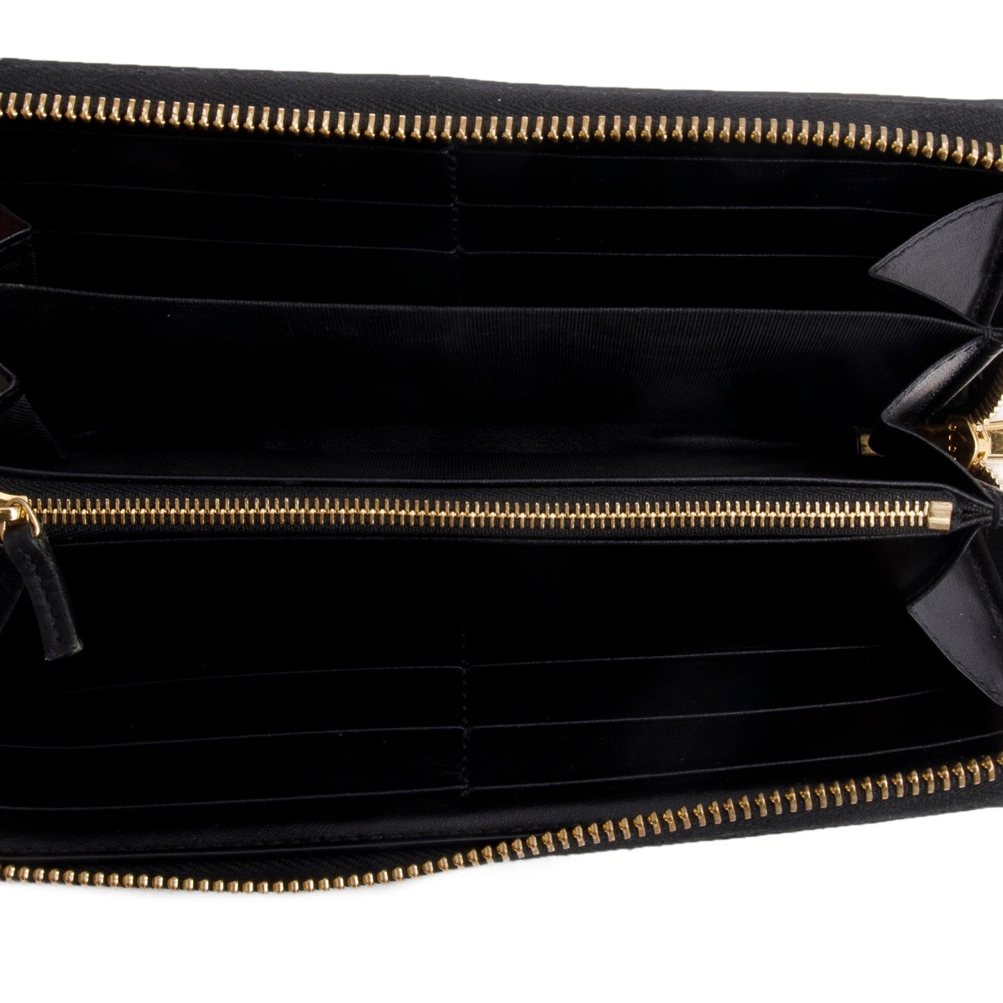 Gucci Black Calfskin GG Matelasse Marmont Zip Around Wallet