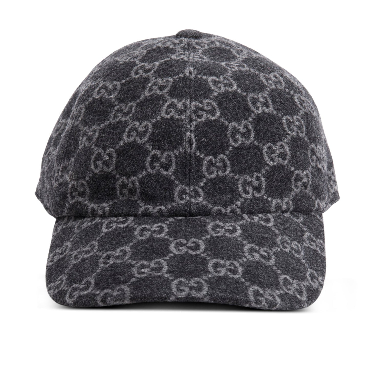 Gucci Grey Wool GG Monogram Baseball Hat, Size M 58