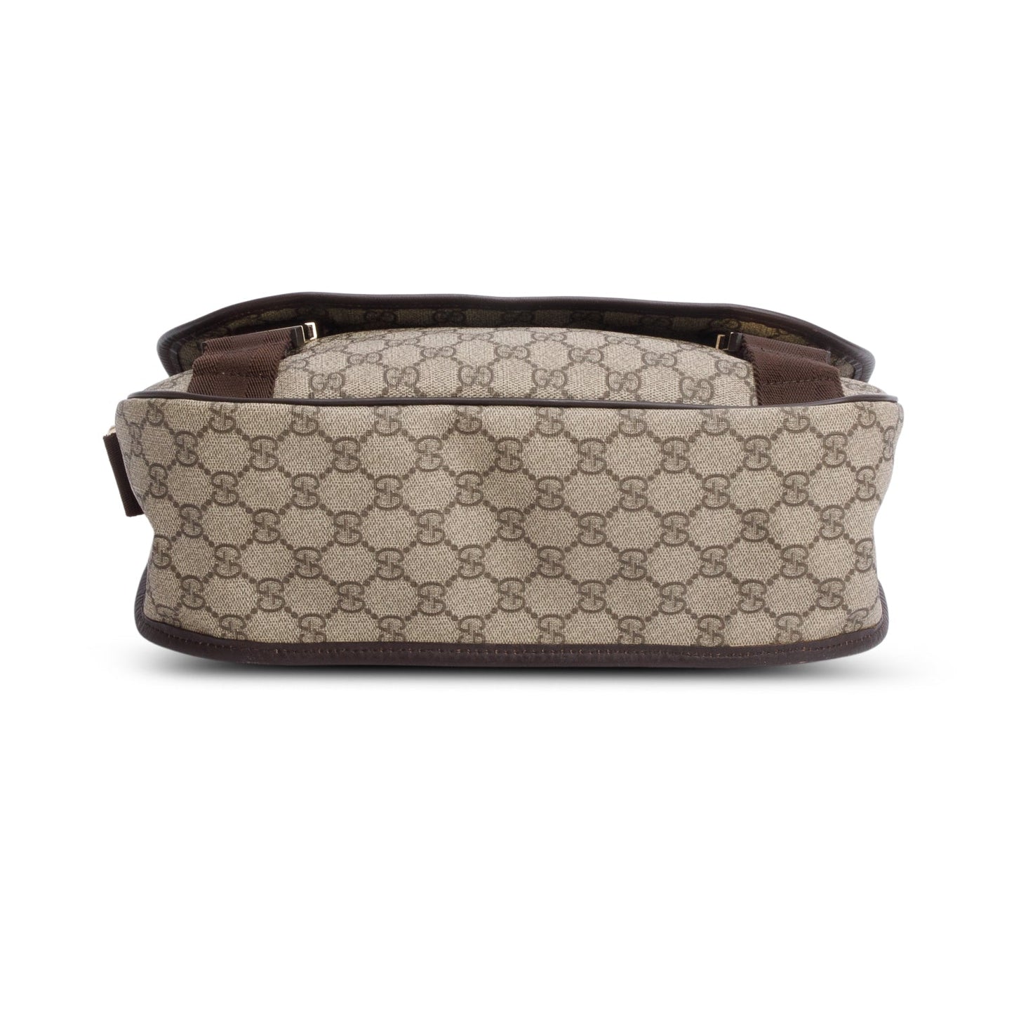 Gucci GG Supreme Double Buckle Flap Messenger Bag
