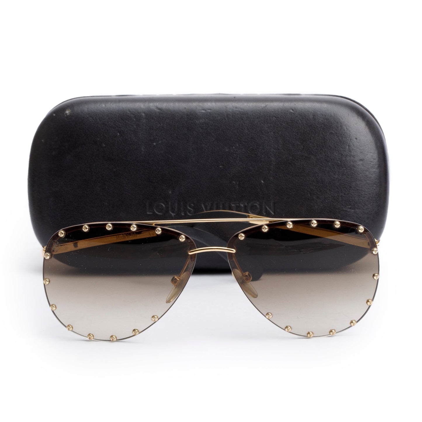 Louis Vuitton Z0914U Gold-Tone Studded The Party Aviator Sunglasses