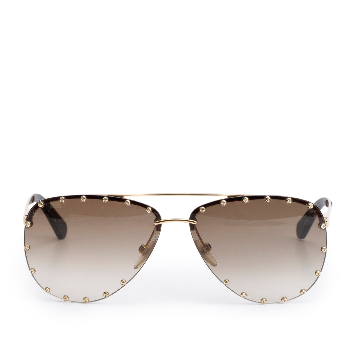 Louis Vuitton Z0914U Gold-Tone Studded The Party Aviator Sunglasses