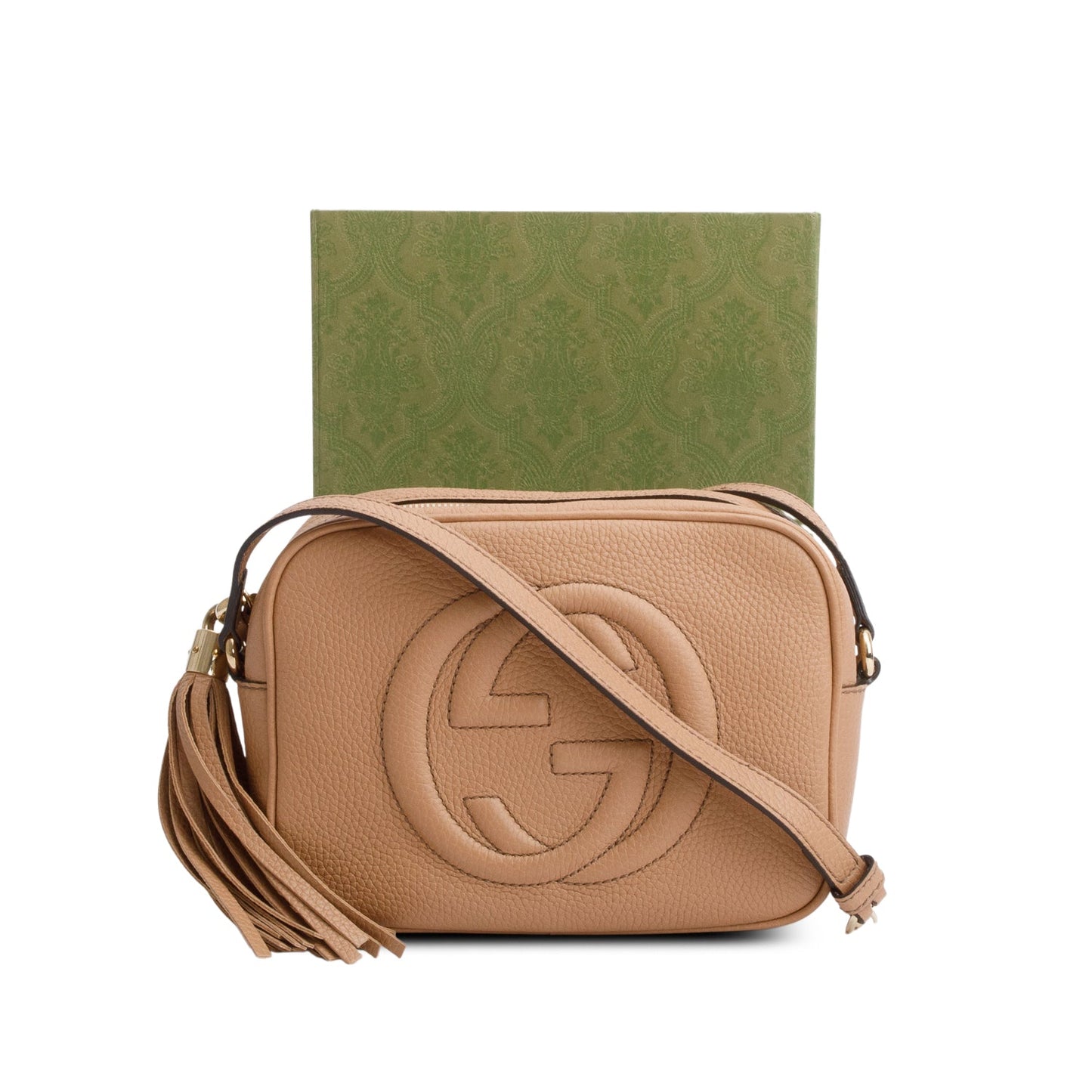 Gucci Beige Pebbled Calfskin Leather Small Soho Disco Bag