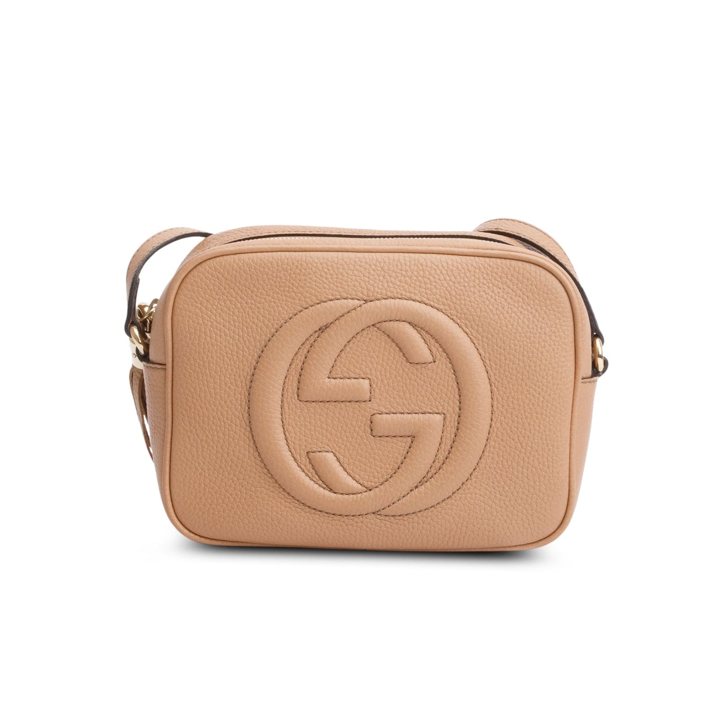 Gucci Beige Pebbled Calfskin Leather Small Soho Disco Bag