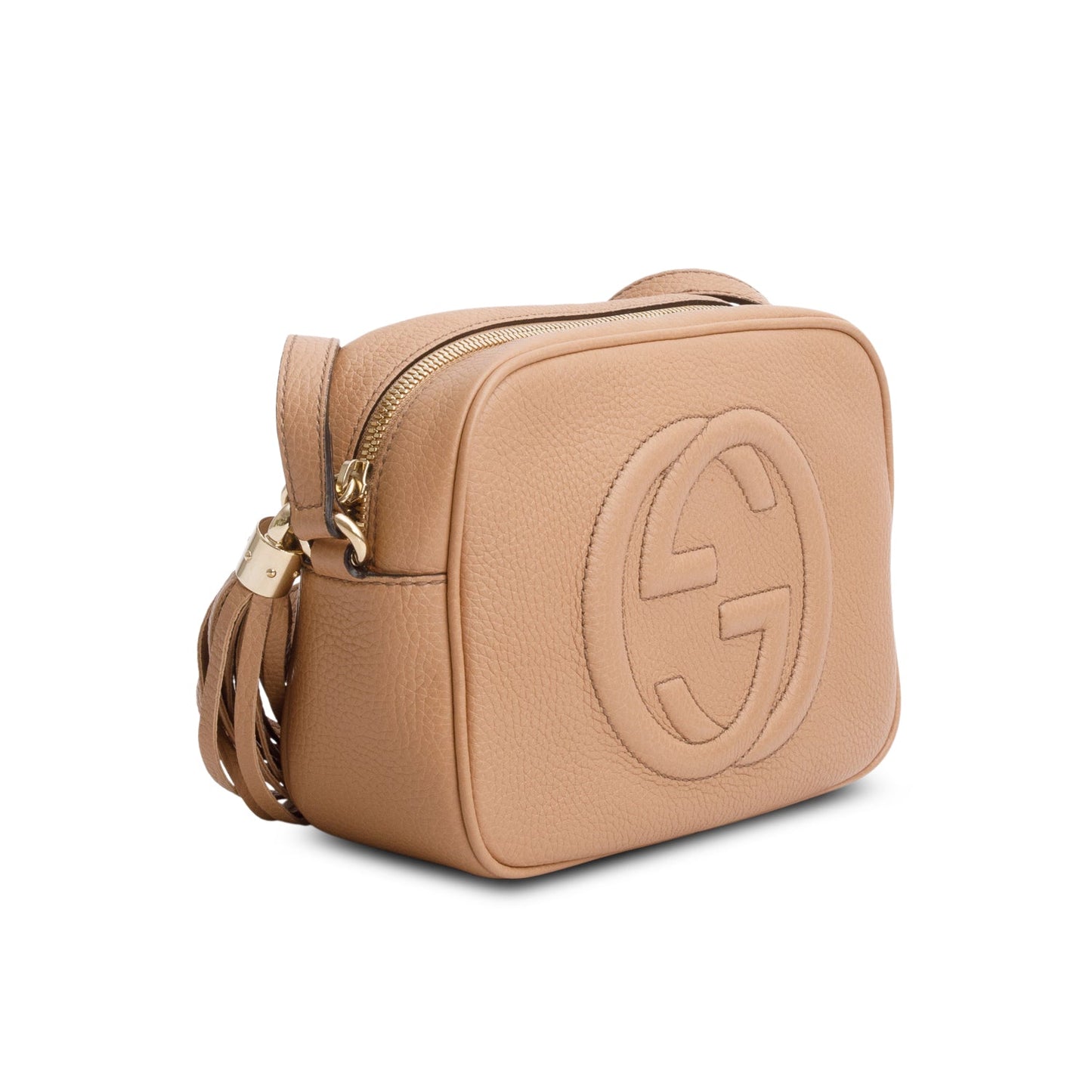 Gucci Beige Pebbled Calfskin Leather Small Soho Disco Bag