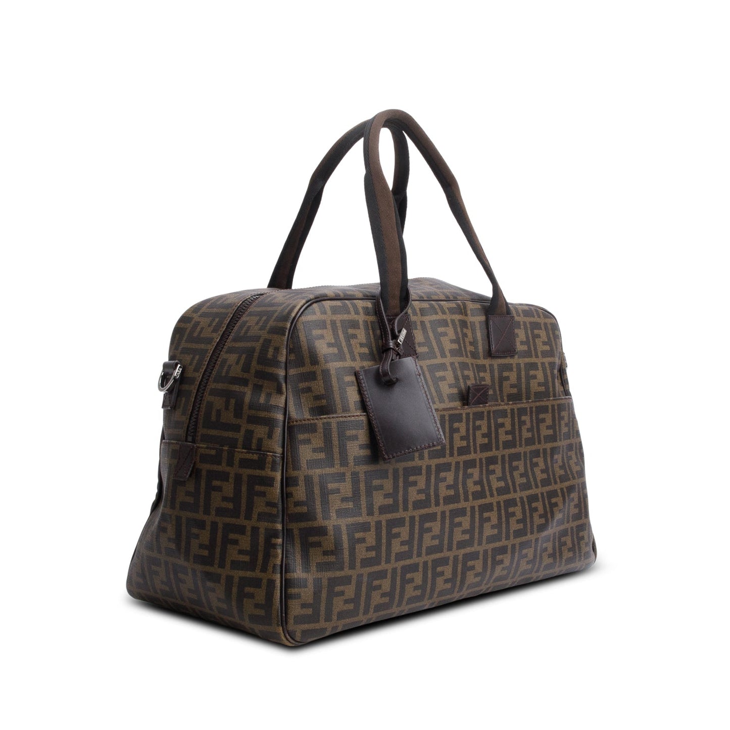 Fendi Brown FF Zucca Coated Canvas Duffle Bag