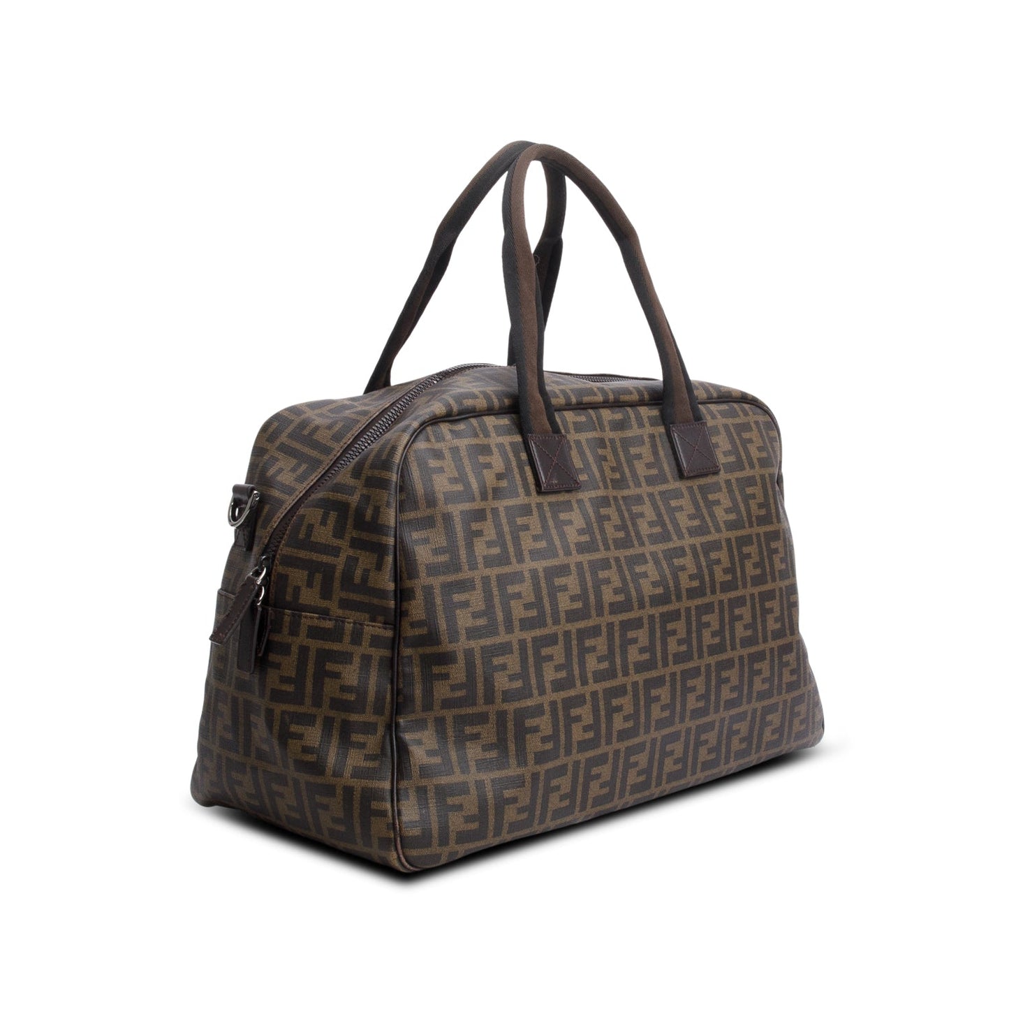 Fendi Brown FF Zucca Coated Canvas Duffle Bag
