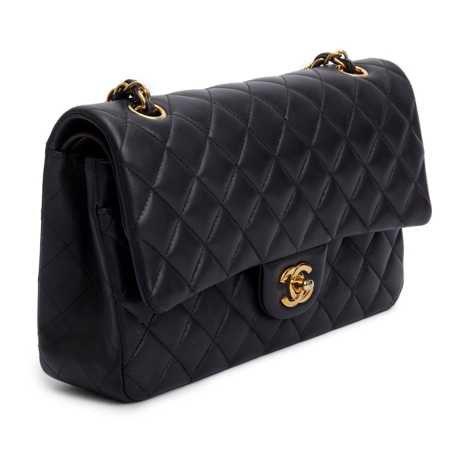 Chanel 2024 Black Quilted Lambskin Leather Classic Medium Double Flap Bag