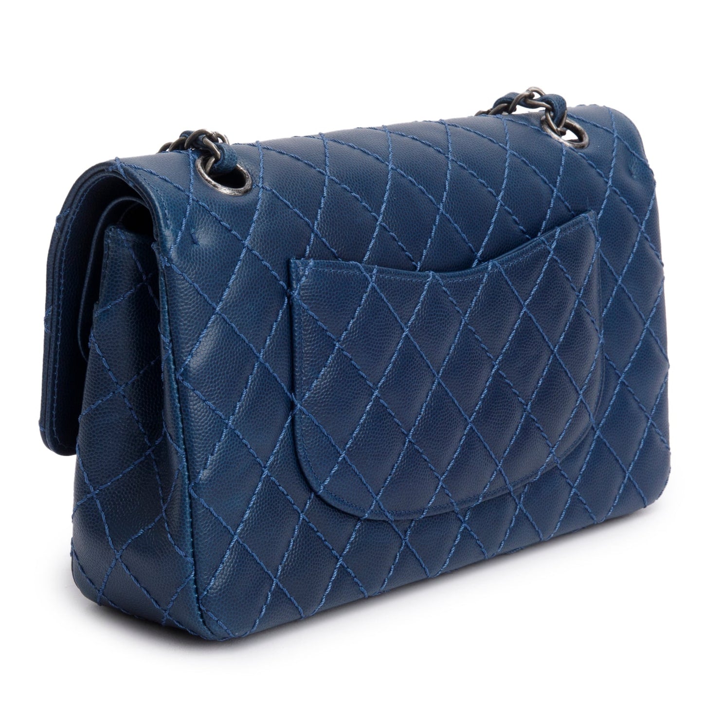 Chanel Blue Caviar Classic Medium Double Flap Bag