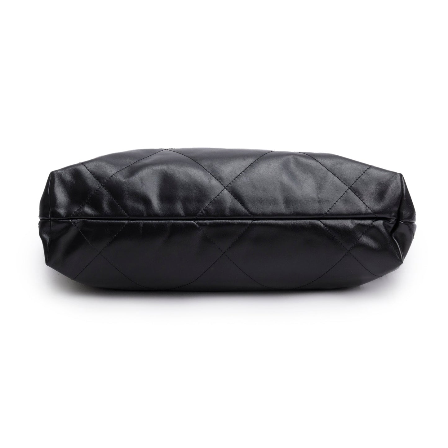 Chanel Black Shiny Calfskin Quilted Small 22 Hobo