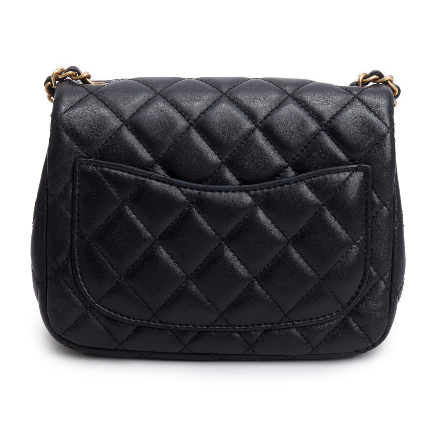 Chanel 2020 Black Lambskin Romance Mini Square Flap Bag