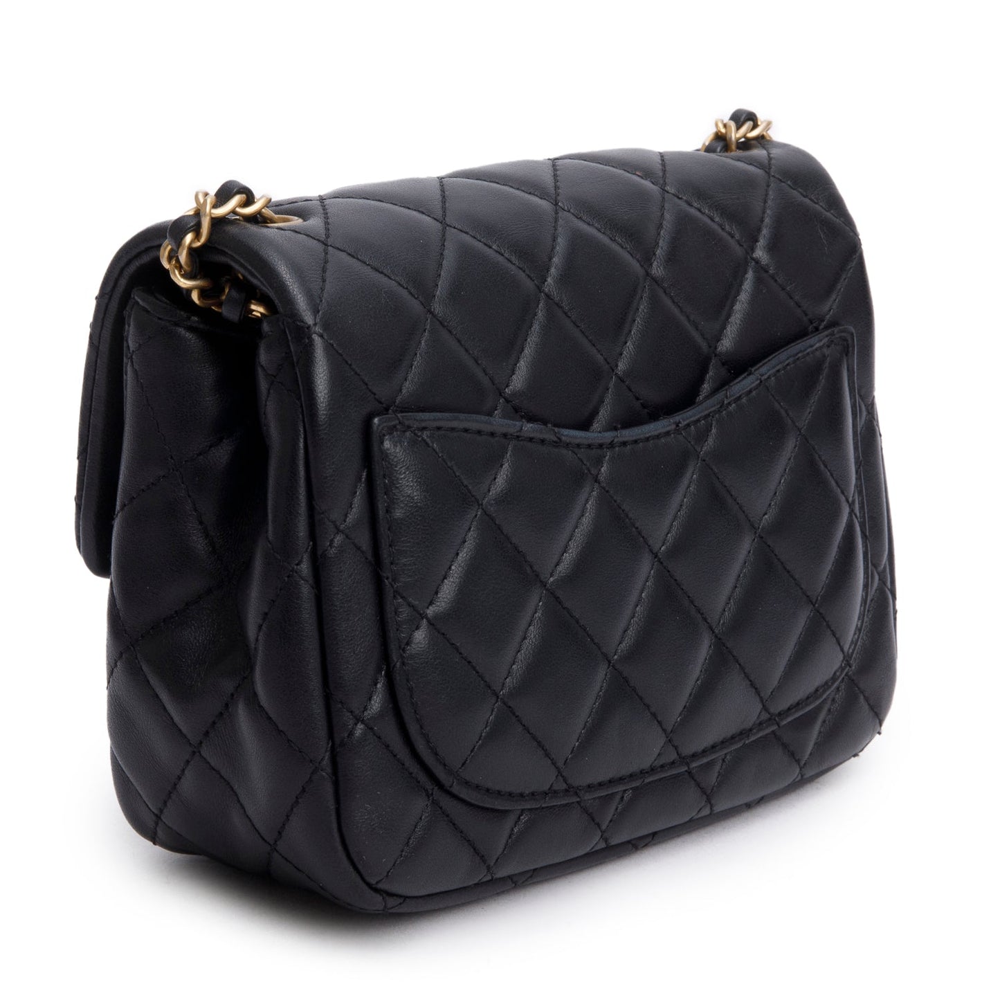 Chanel 2020 Black Lambskin Romance Mini Square Flap Bag