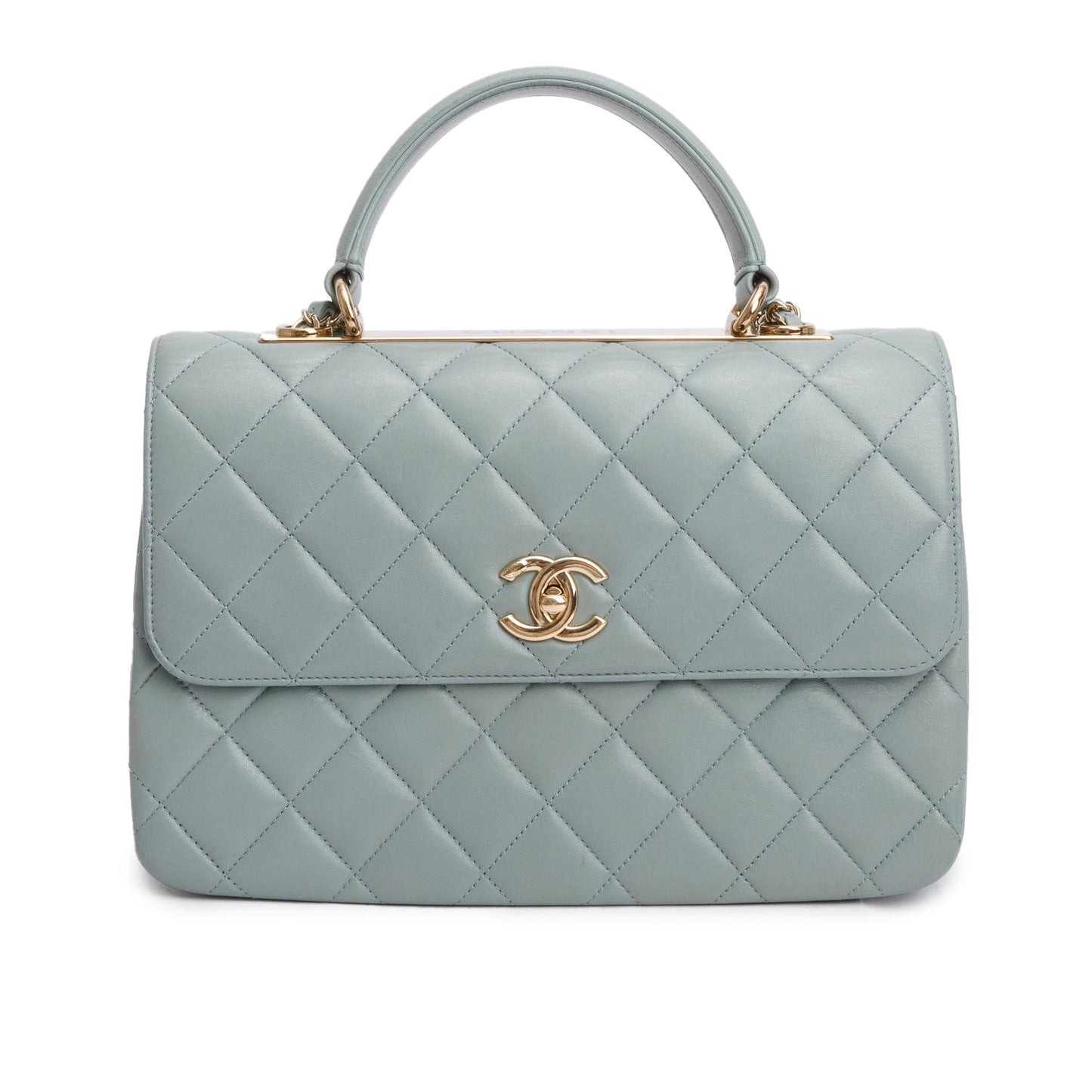 Chanel Blue Lambskin Quilted Large Trendy CC Dual Handle Flap