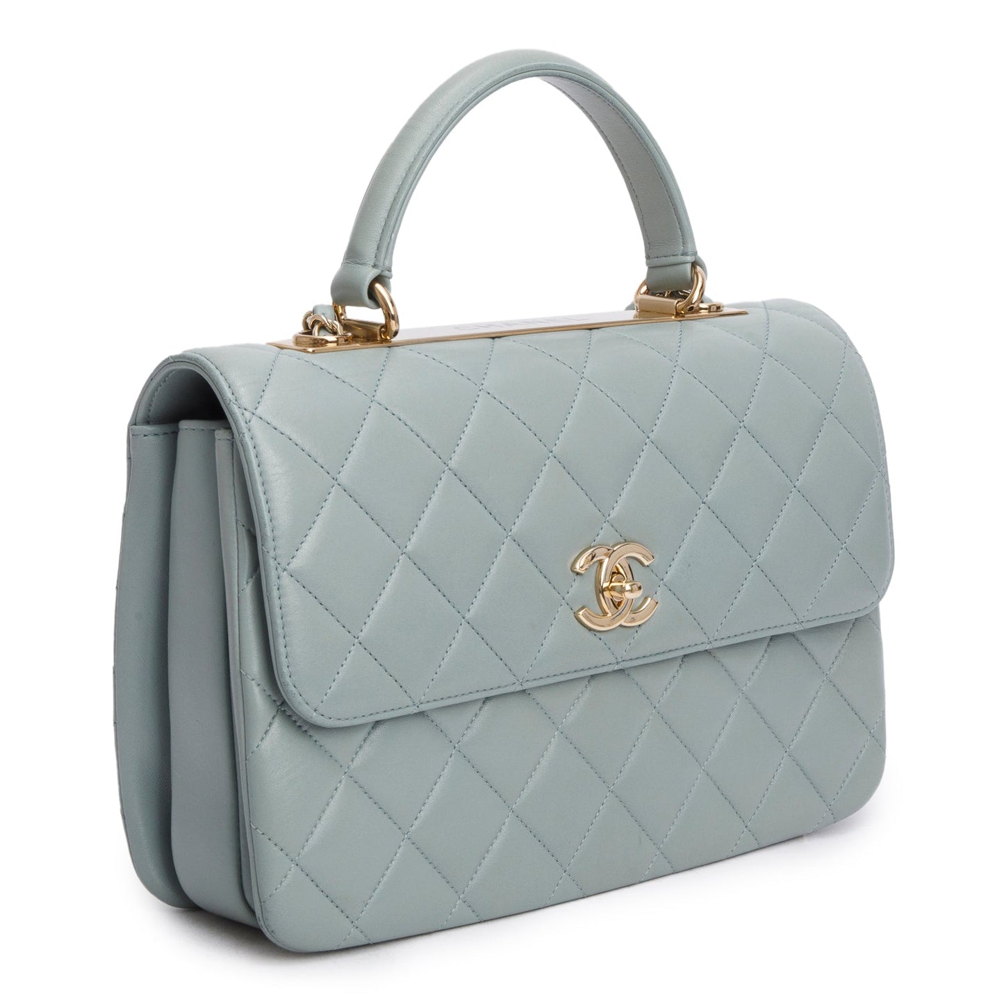 Chanel Blue Lambskin Quilted Large Trendy CC Dual Handle Flap