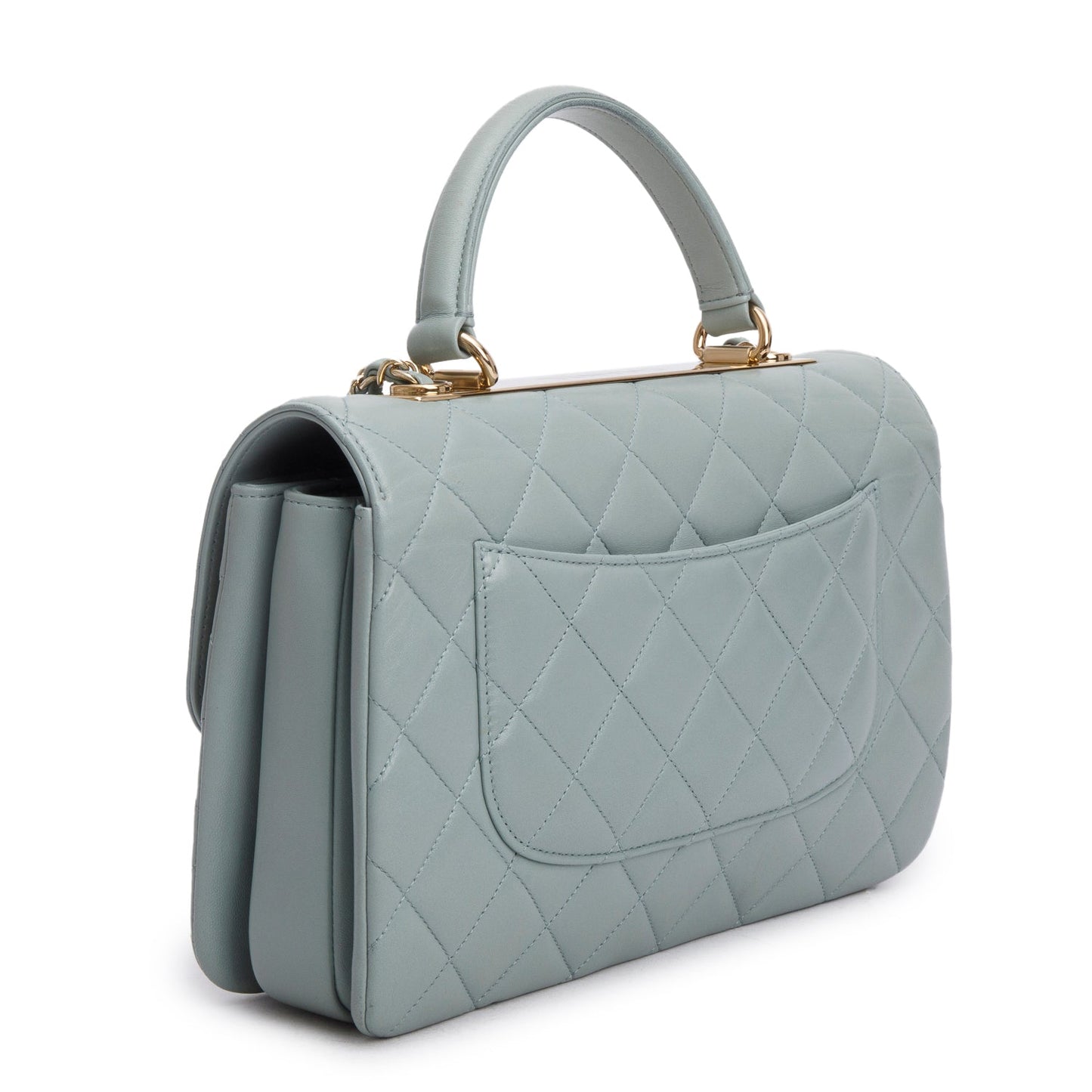 Chanel Blue Lambskin Quilted Large Trendy CC Dual Handle Flap