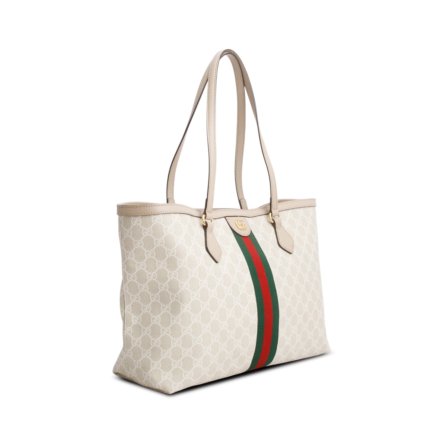 Gucci White GG Supreme Web Ophidia GG Medium Tote