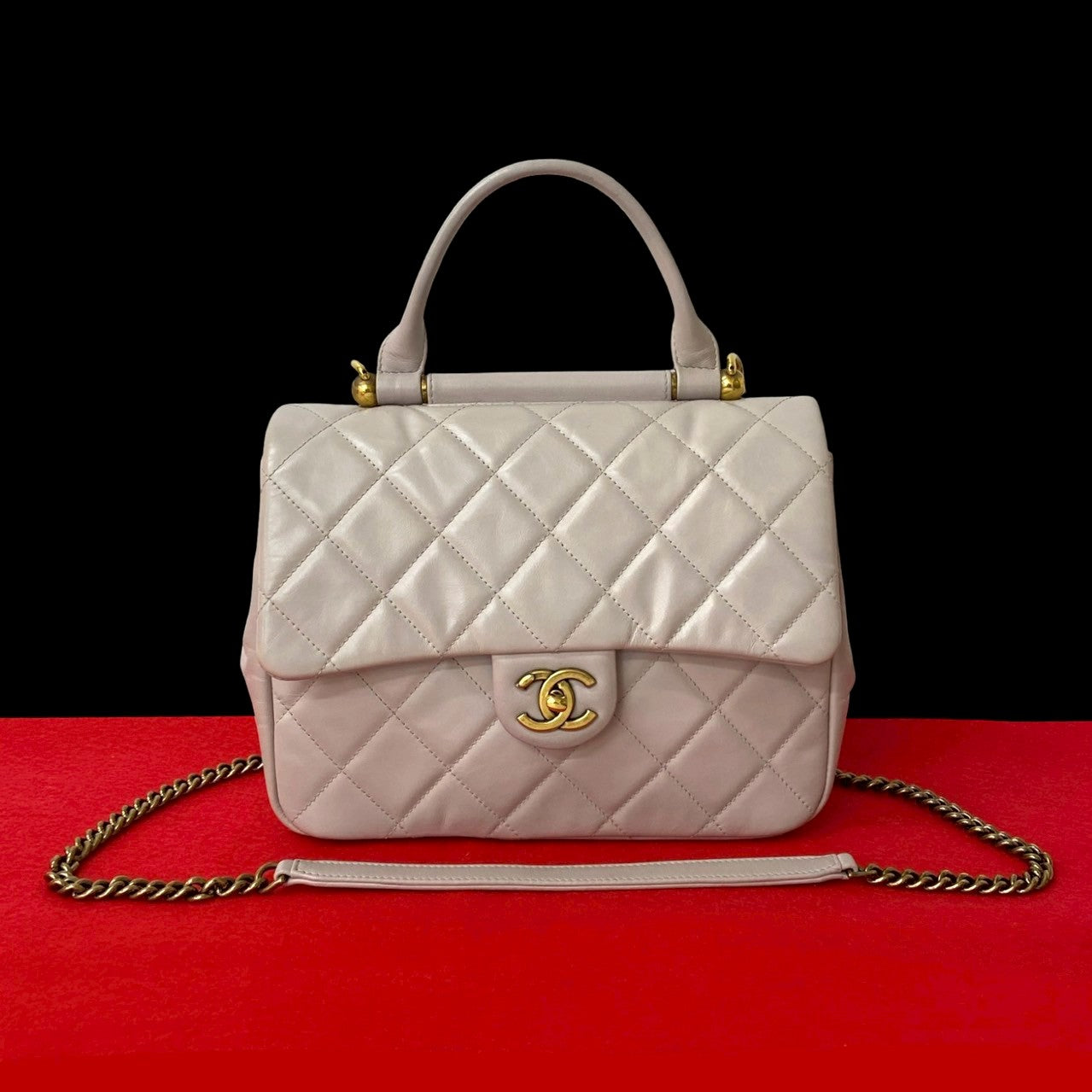 CHANEL Shoulder Bag lambskin pink Matrasse