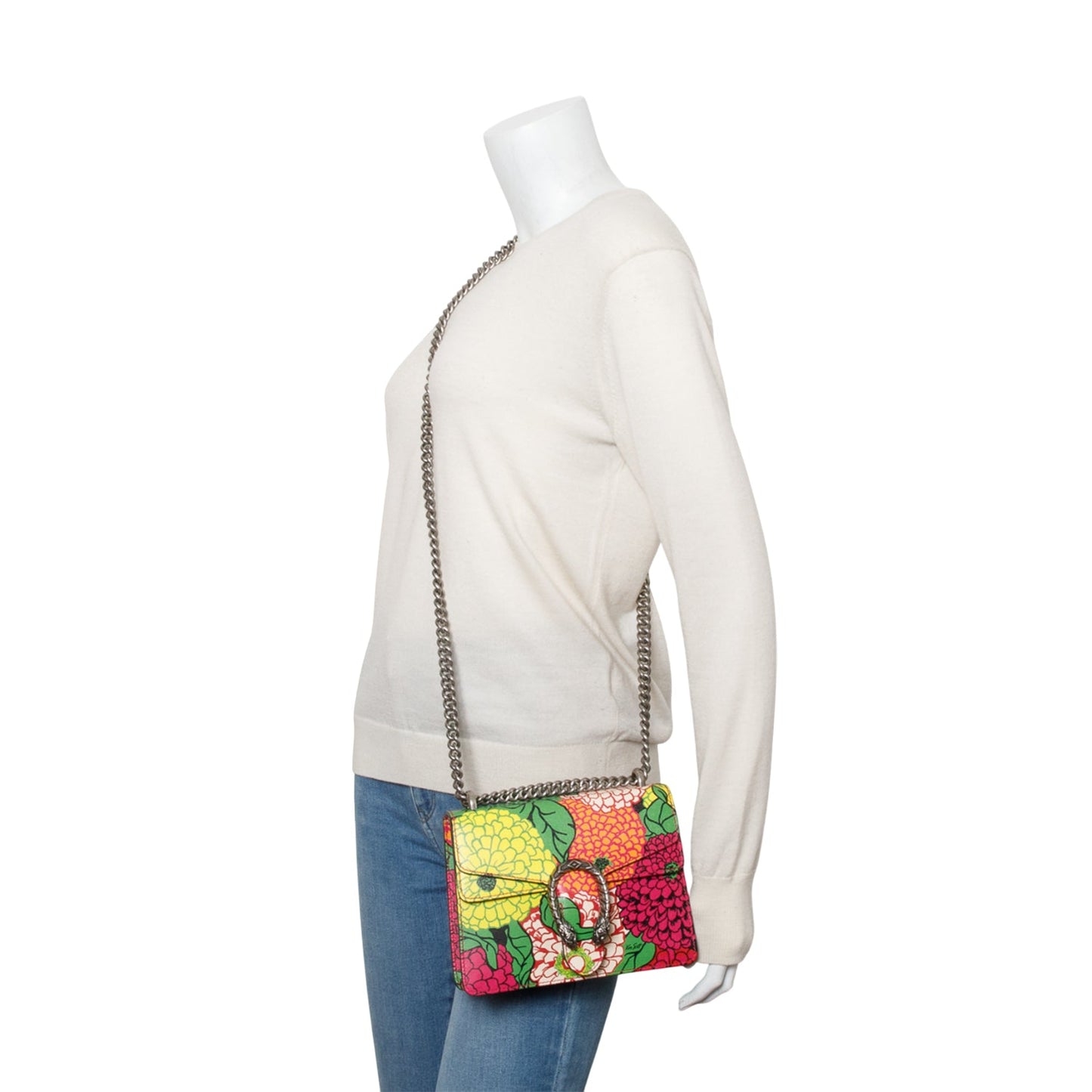 Gucci x Ken Scott Multicolor Textured Calfskin Pomponica Print Dionysus Shoulder Bag