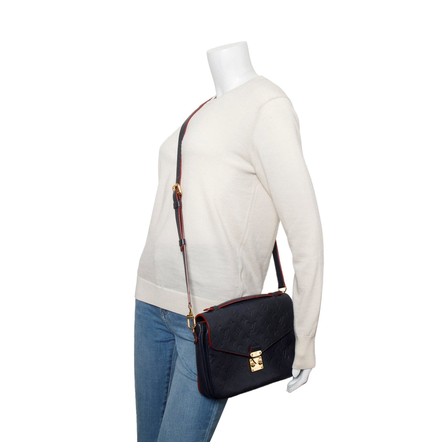 Louis Vuitton Navy Monogram Empreinte Leather Pochette Metis