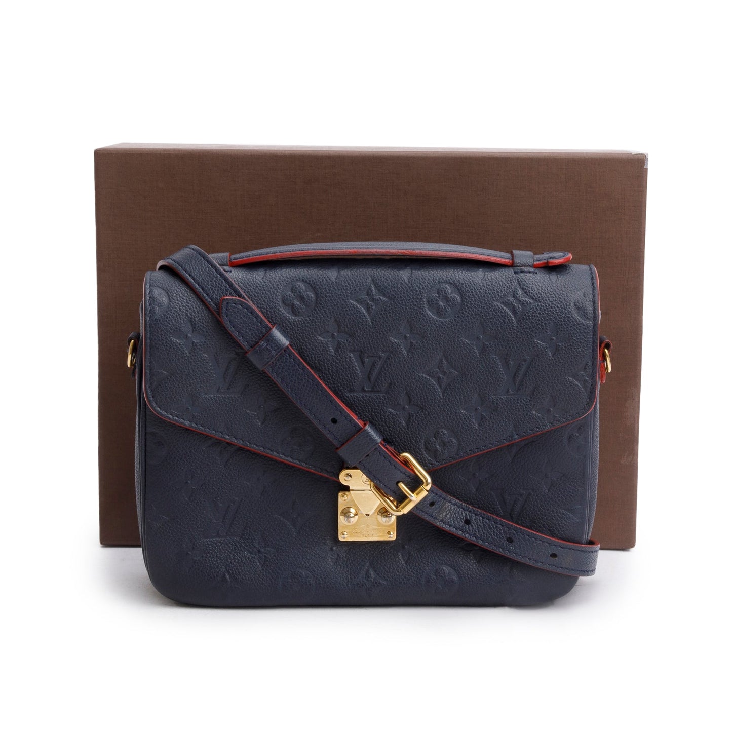 Louis Vuitton Navy Monogram Empreinte Leather Pochette Metis