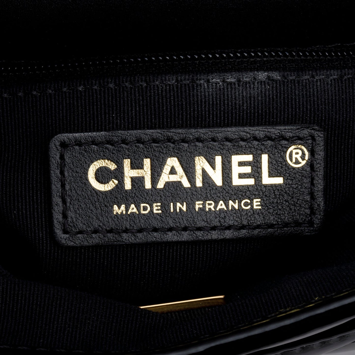 Chanel Black Patent Leather Quilted Mini School Memory Top Handle Bag