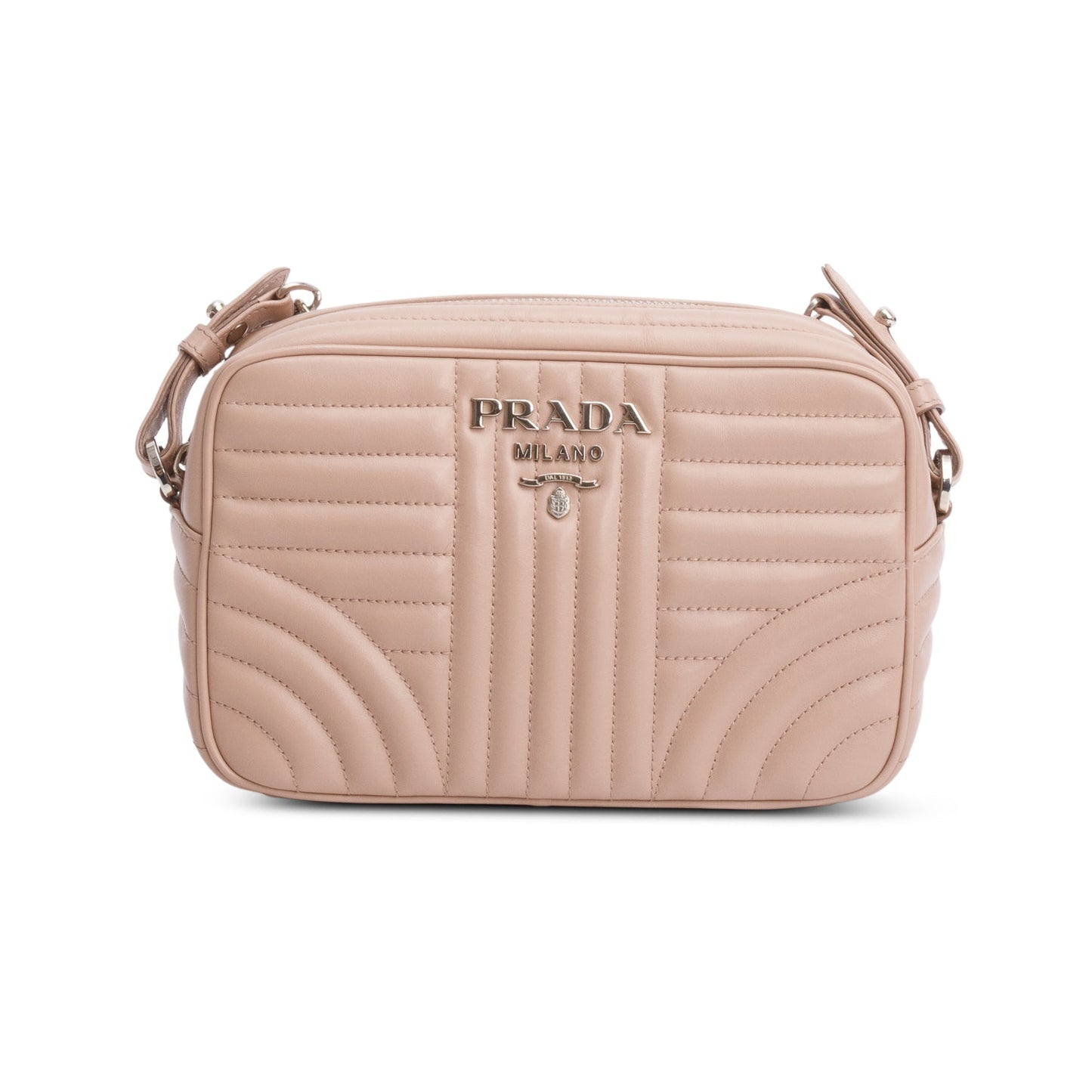 Prada Pink Soft Calfskin Diagramme Crossbody Bag