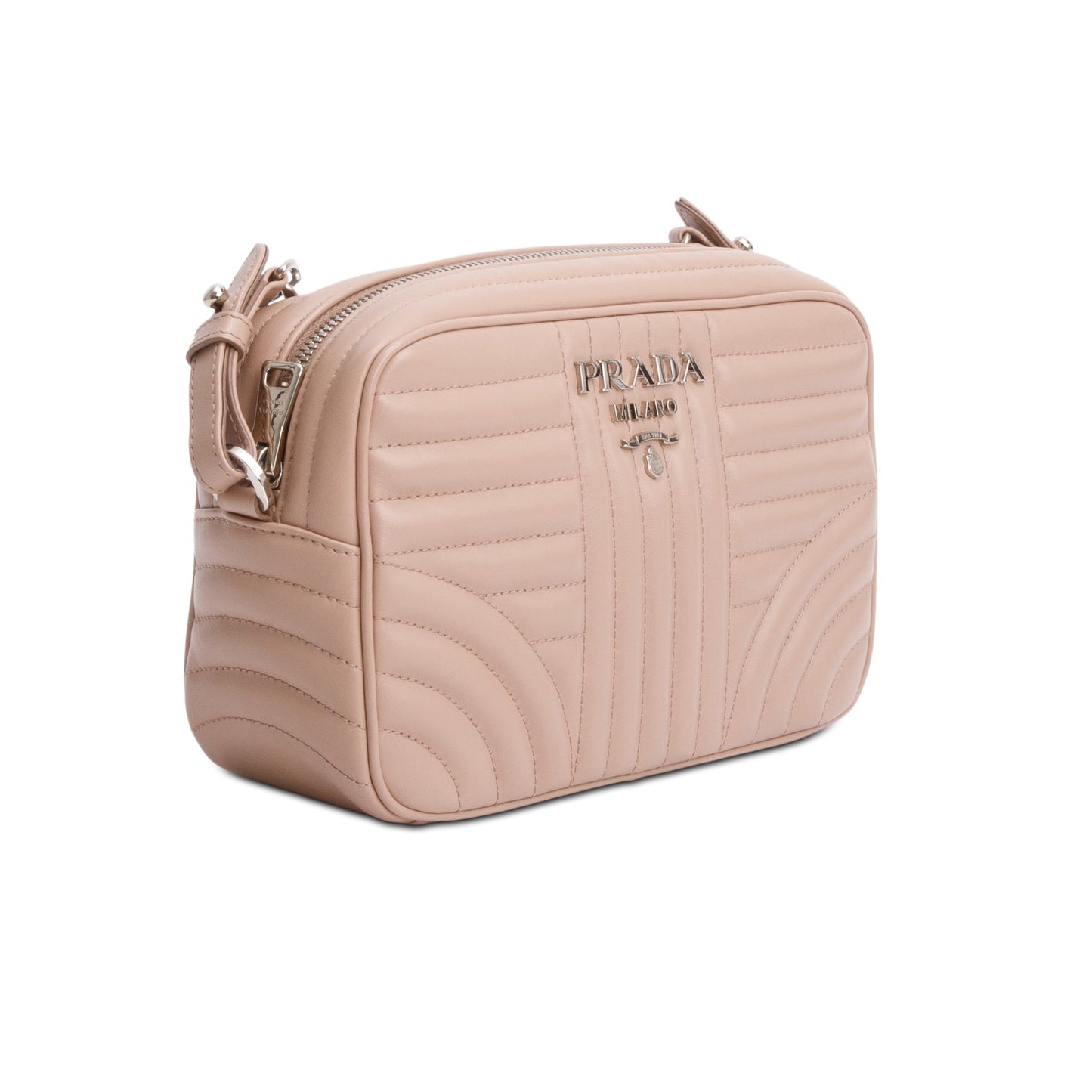 Prada Pink Soft Calfskin Diagramme Crossbody Bag