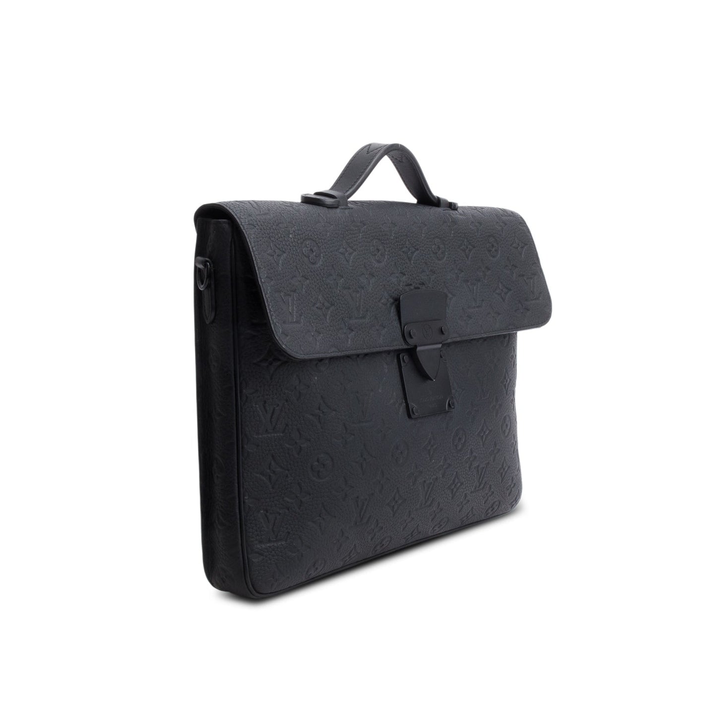 Louis Vuitton Black Taurillon Monogram S Lock Briefcase