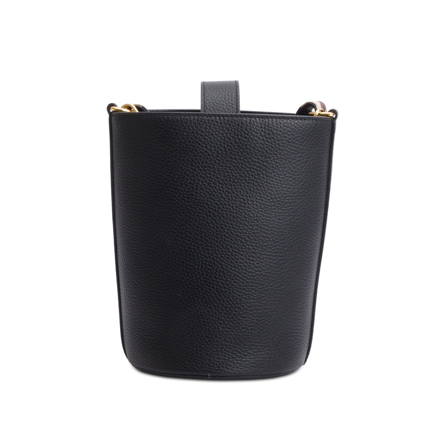 Burberry Black Grainy Leather Small Bucket Bag