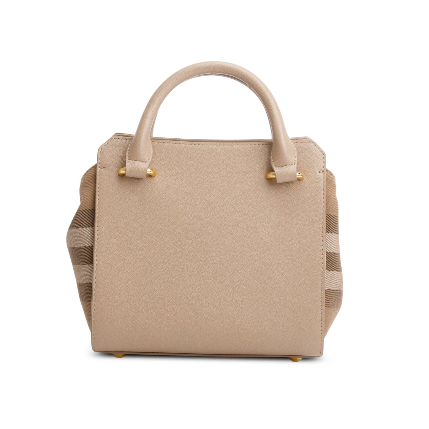 Burberry Beige Calfskin Mega Check Mini Banwell Tote