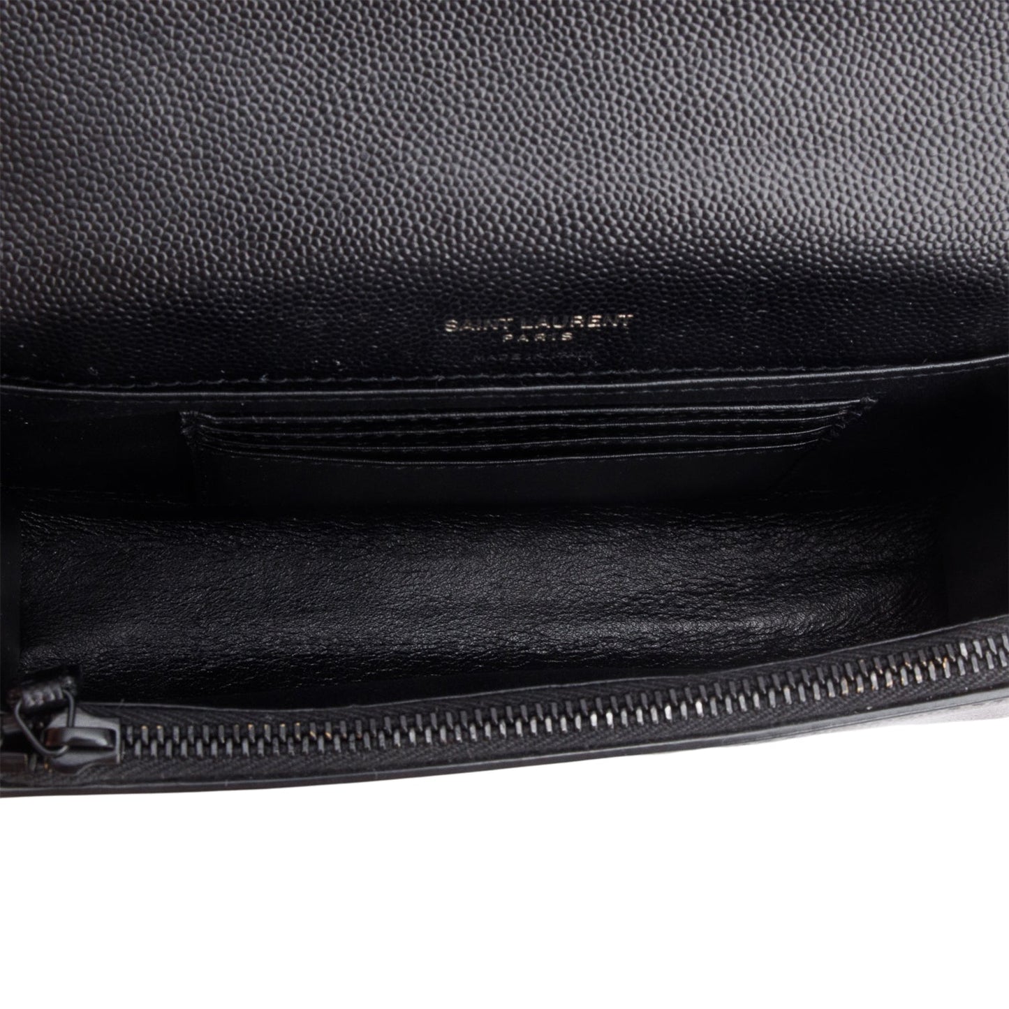 Saint Laurent Black Grain De Poudre Leather Kate Belt Bag