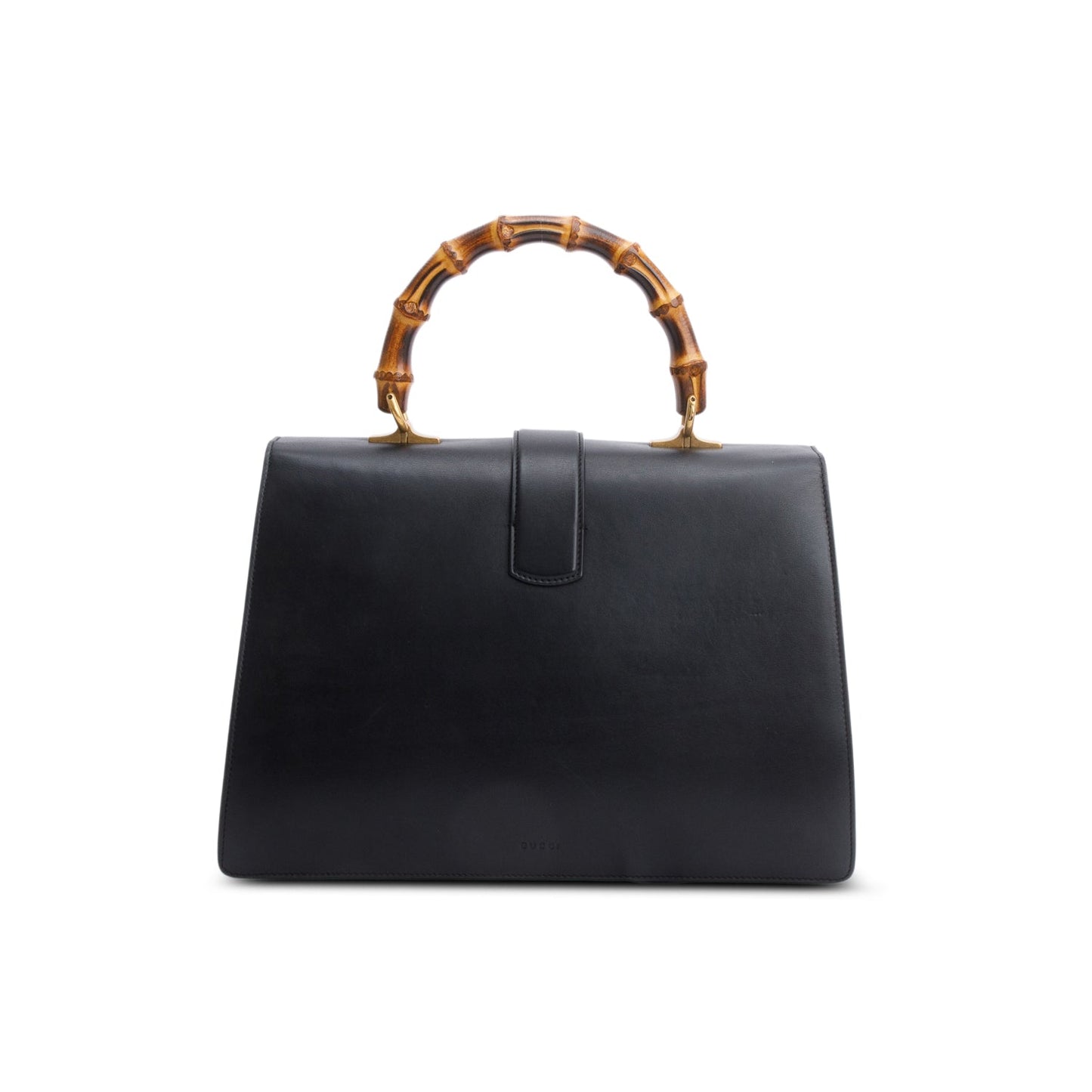 Gucci Black Calfskin Leather Large Dionysus Bamboo Top Handle Bag