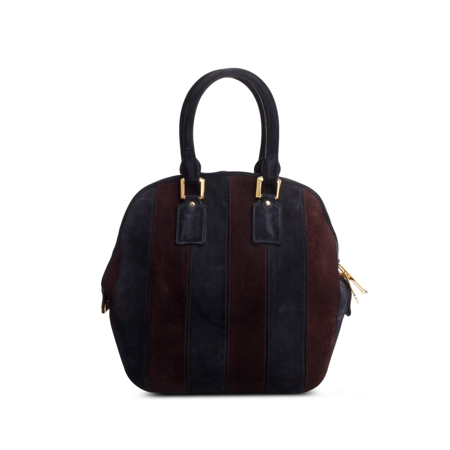 Burberry Navy & Burgundy Suede Orchard Handle Bag