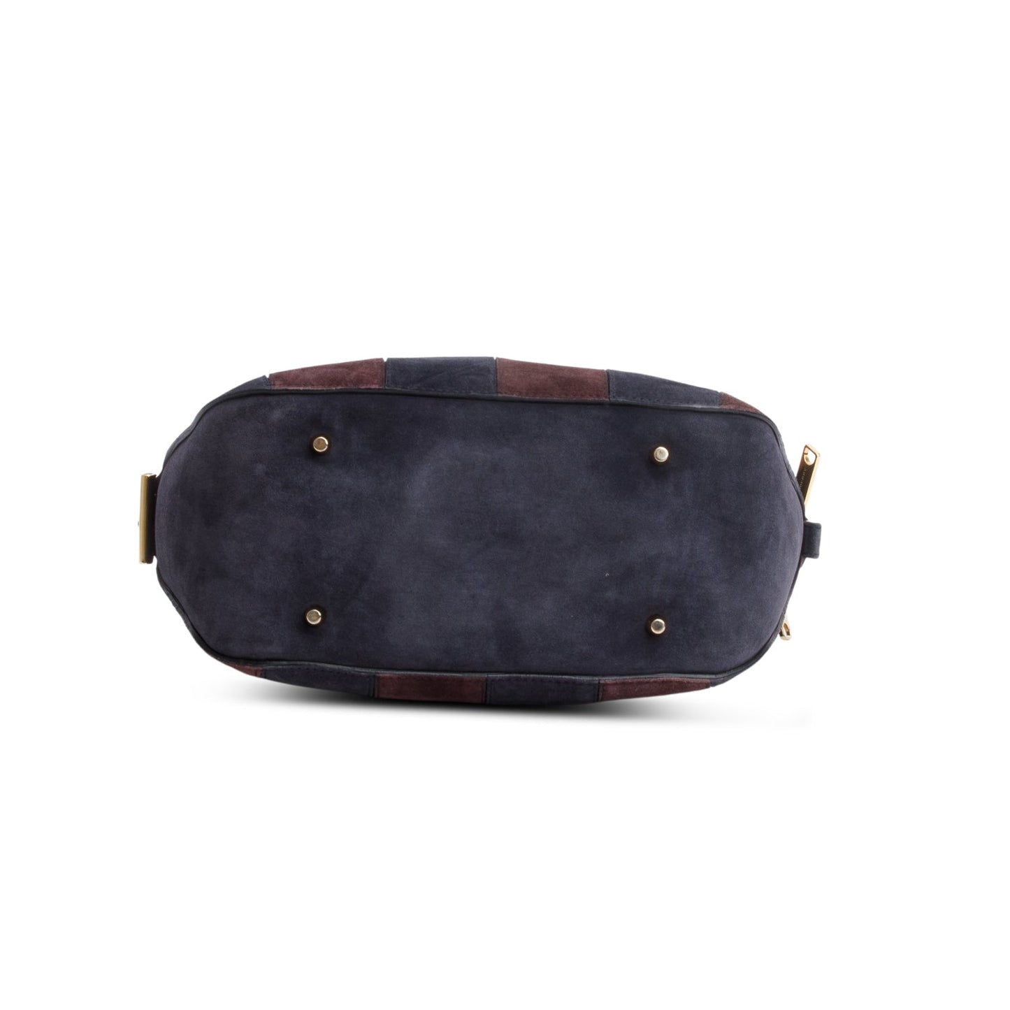 Burberry Navy & Burgundy Suede Orchard Handle Bag