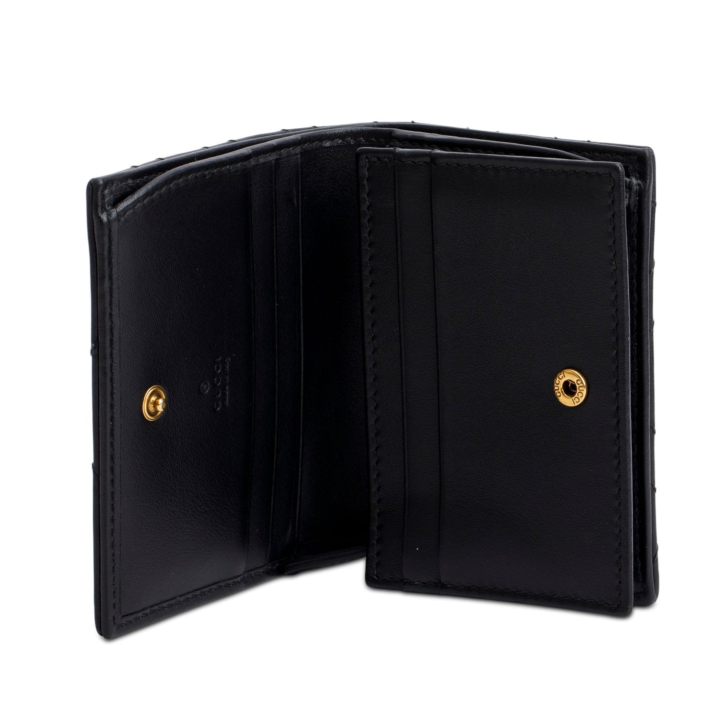 Gucci Black Quilted GG Marmont Leather Card Case Wallet