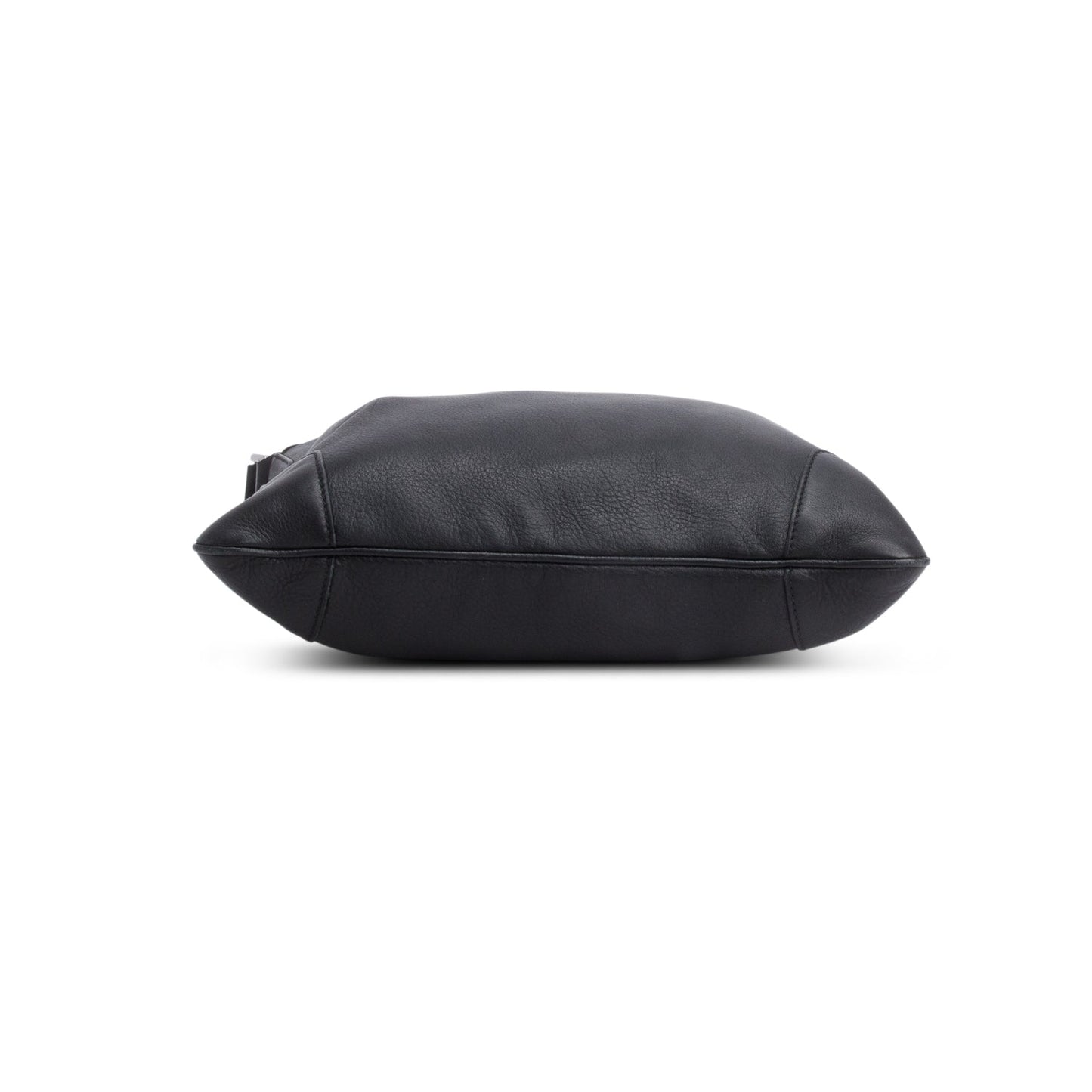 Gucci Black Leather Zip Lock Messenger Bag