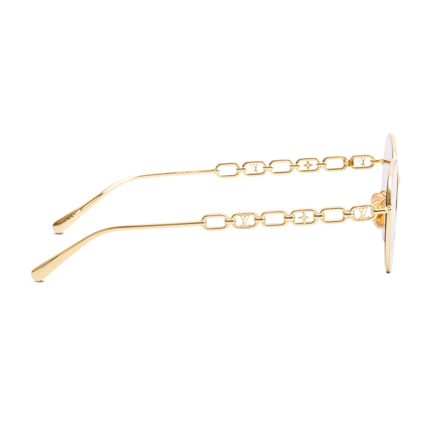 Louis Vuitton Z2471U Gold Tone My LV Chain Round Sunglasses