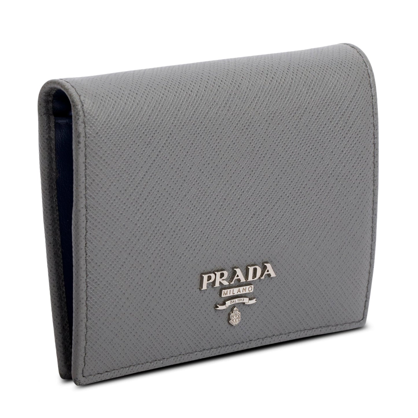 Prada Grey Saffiano Small Leather Wallet