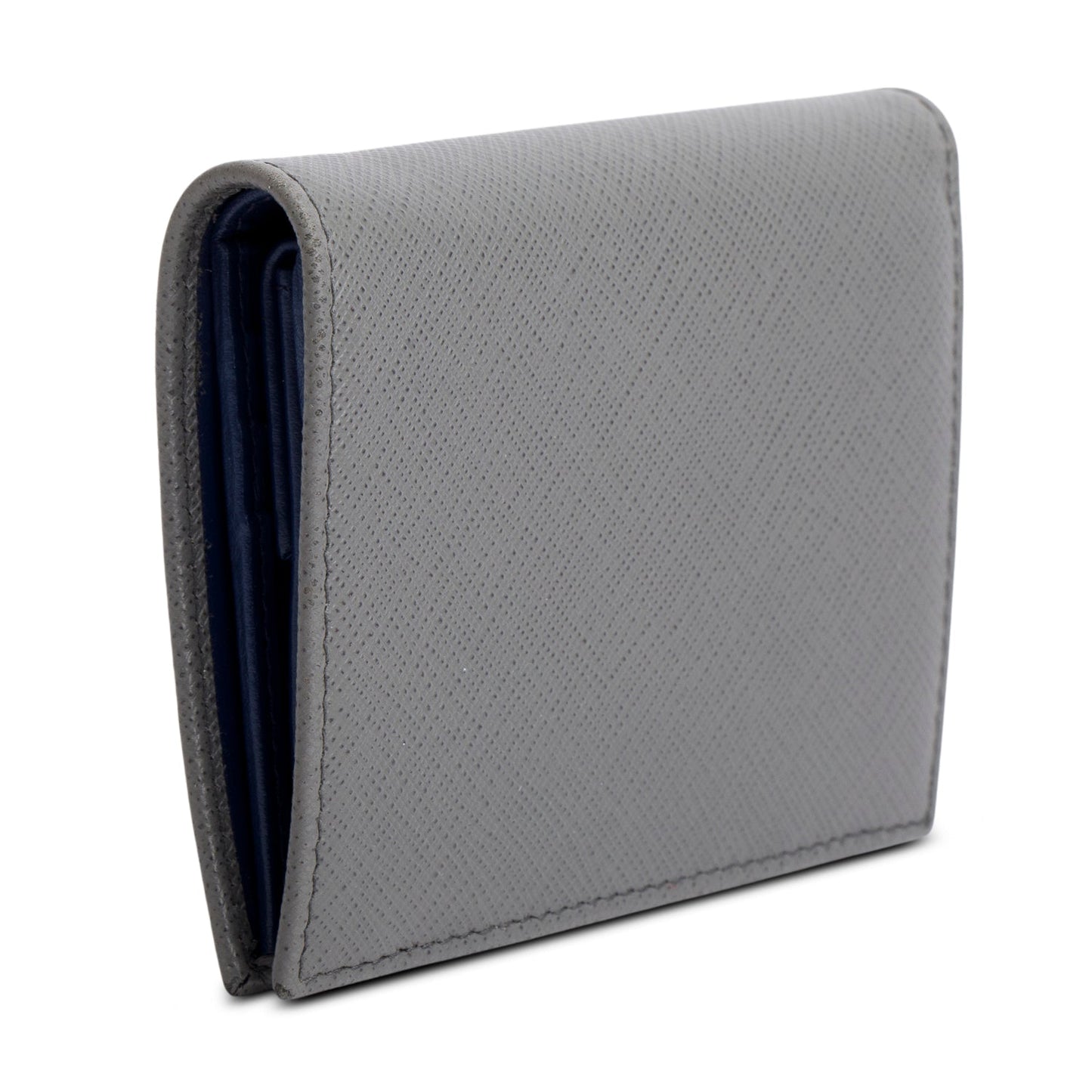 Prada Grey Saffiano Small Leather Wallet