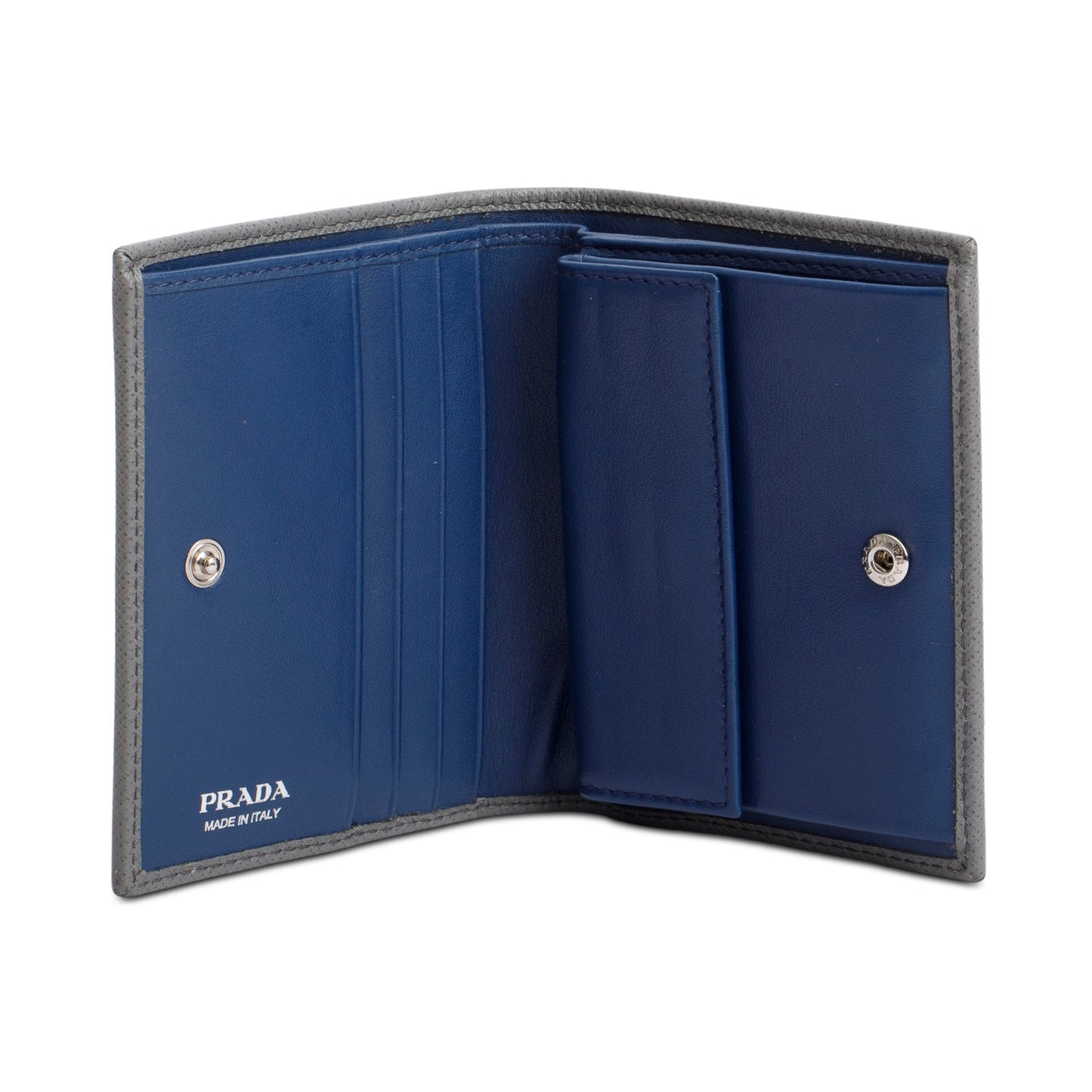 Prada Grey Saffiano Small Leather Wallet