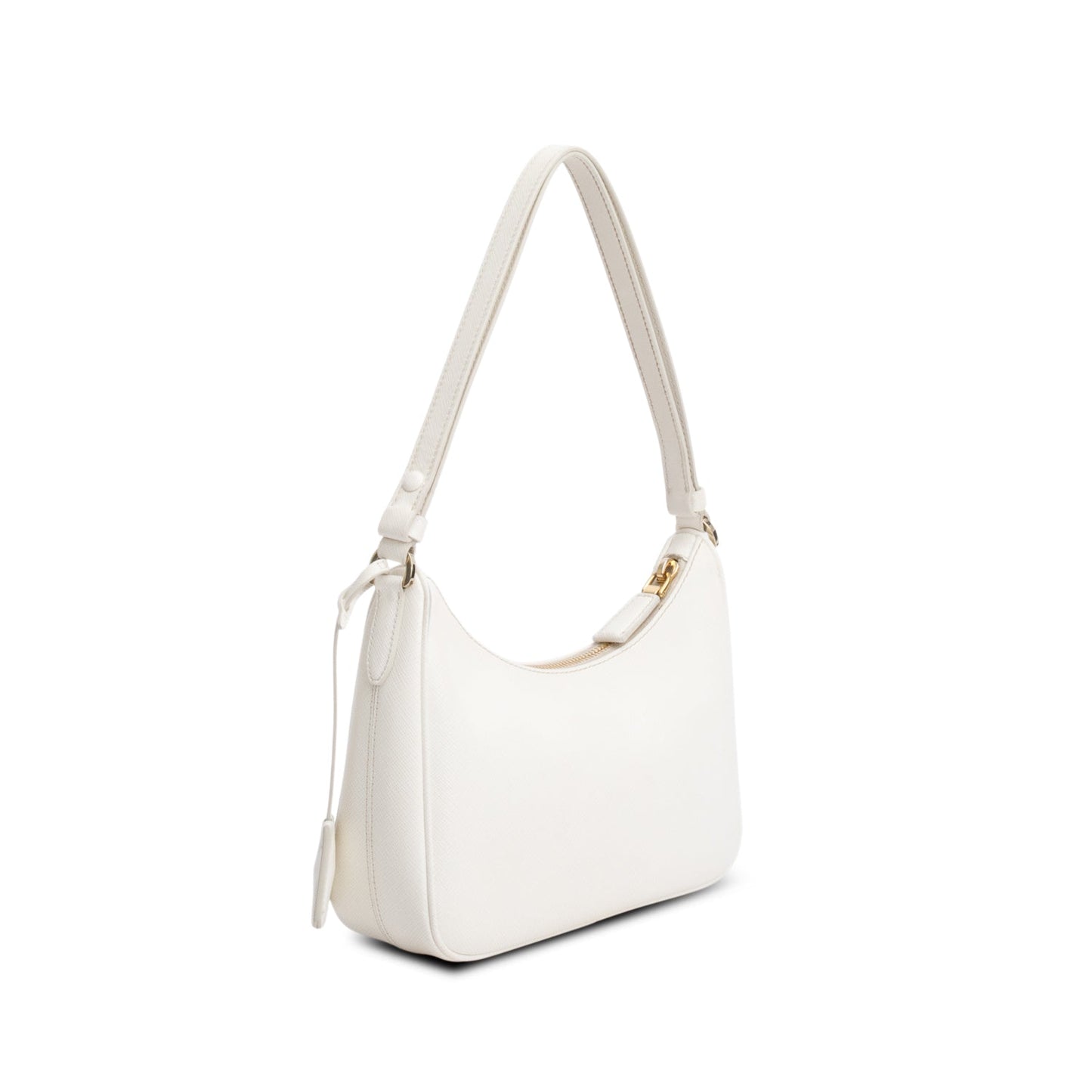 Prada 2023 White Saffiano Lux Mini Re-Edition Shoulder Bag